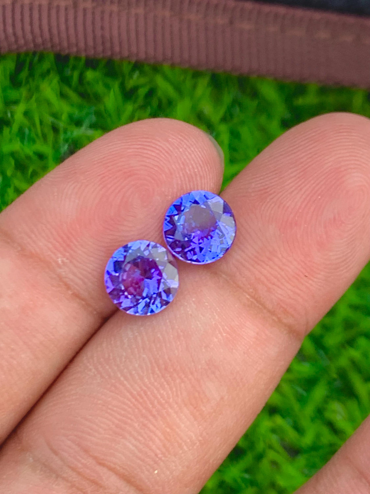 7mm Tanzanite Pair 2.90ct Round Cut Blue  tanzanite Gemstones from Tanzania