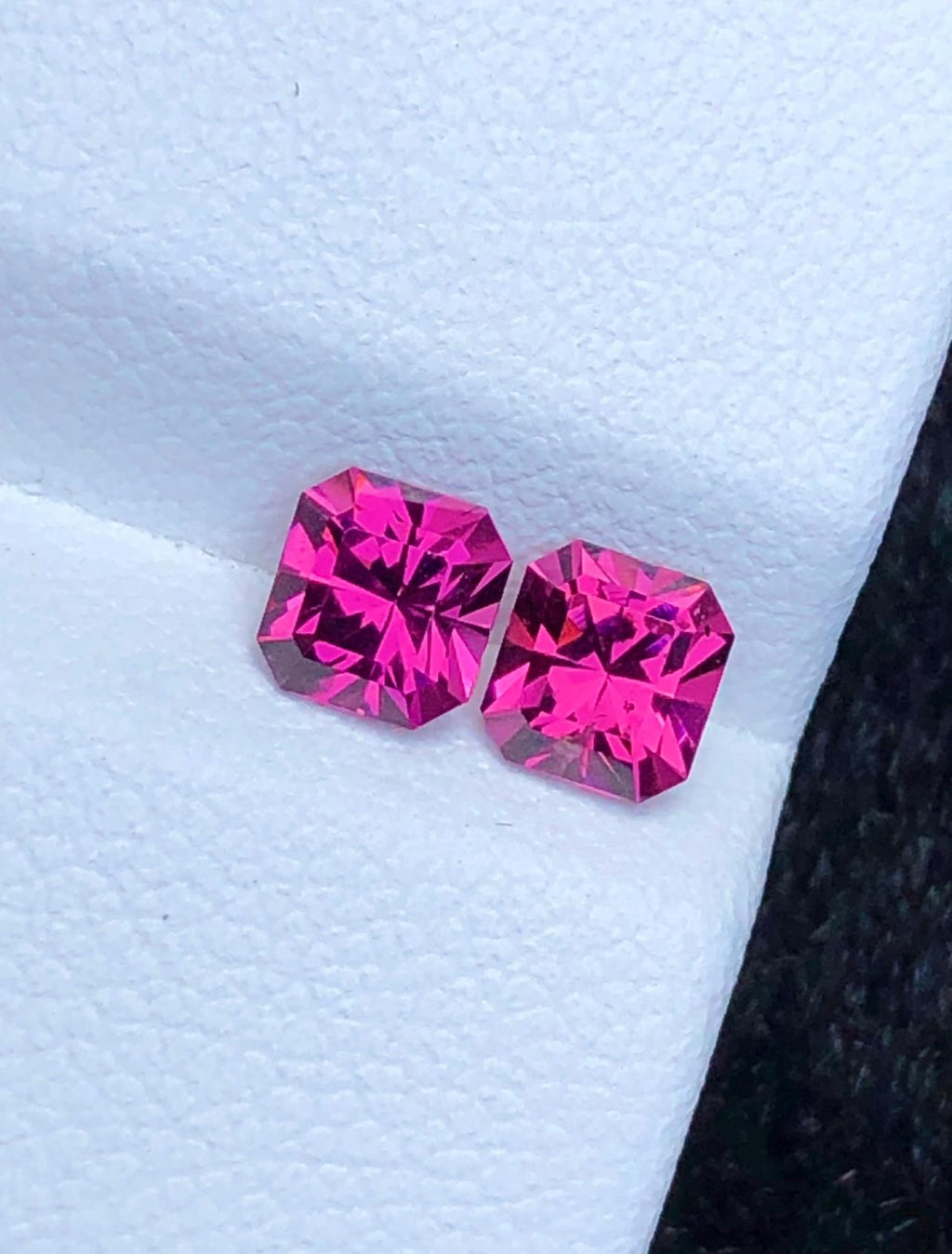 Malaya Garnet 1.30ct Pair Octagonal Radiant Cut Purple Pink Precision Matched Loose Gemstones