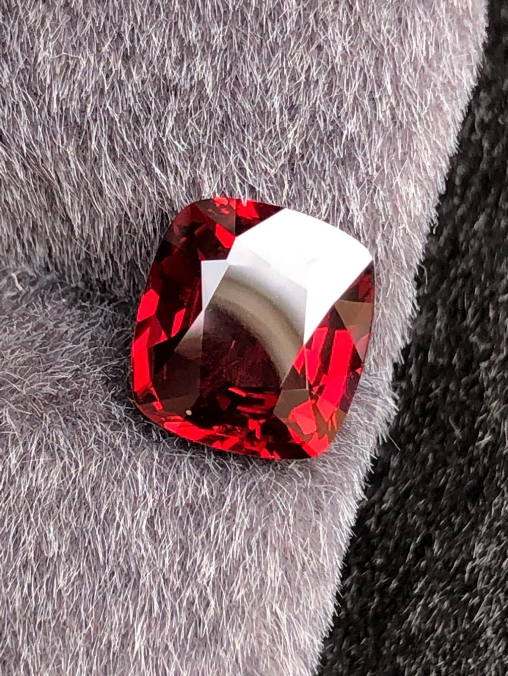 Vivid Red Spinel 2.55 Carat Cushion Cut Gemstone - Burma Origin