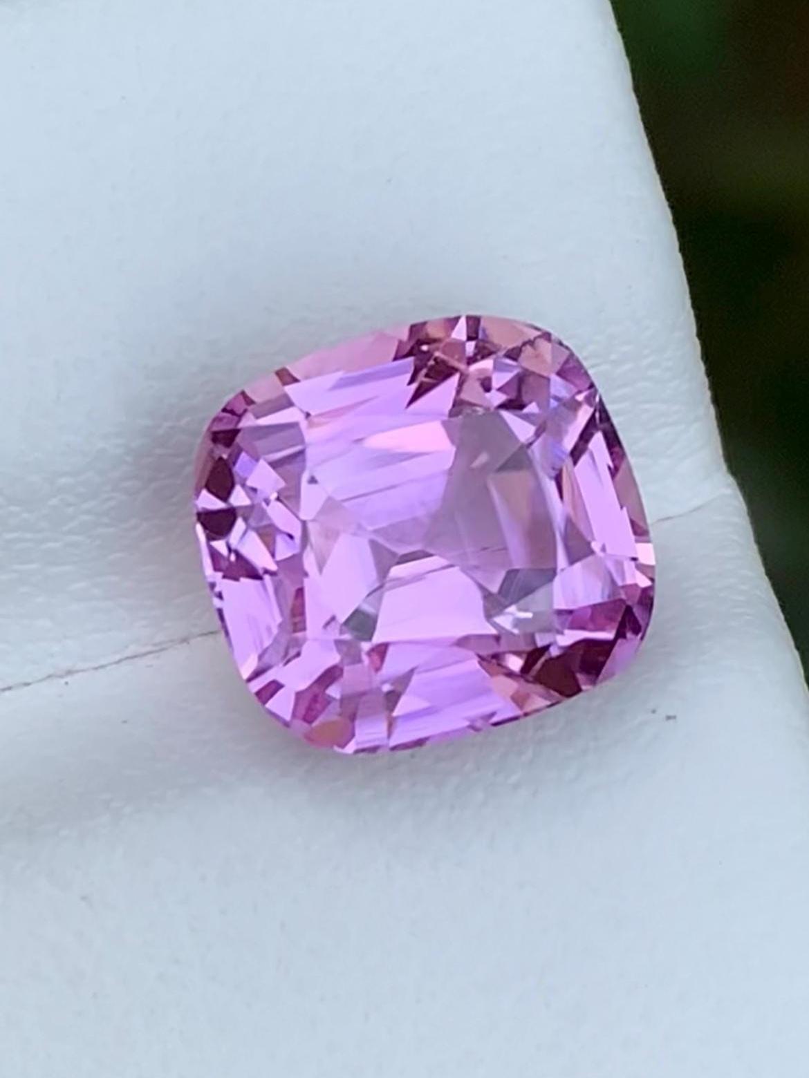 Pink Kunzite Gemstone: 6.50 CT Faceted Cushion Cut From Nuristan Afghanistan