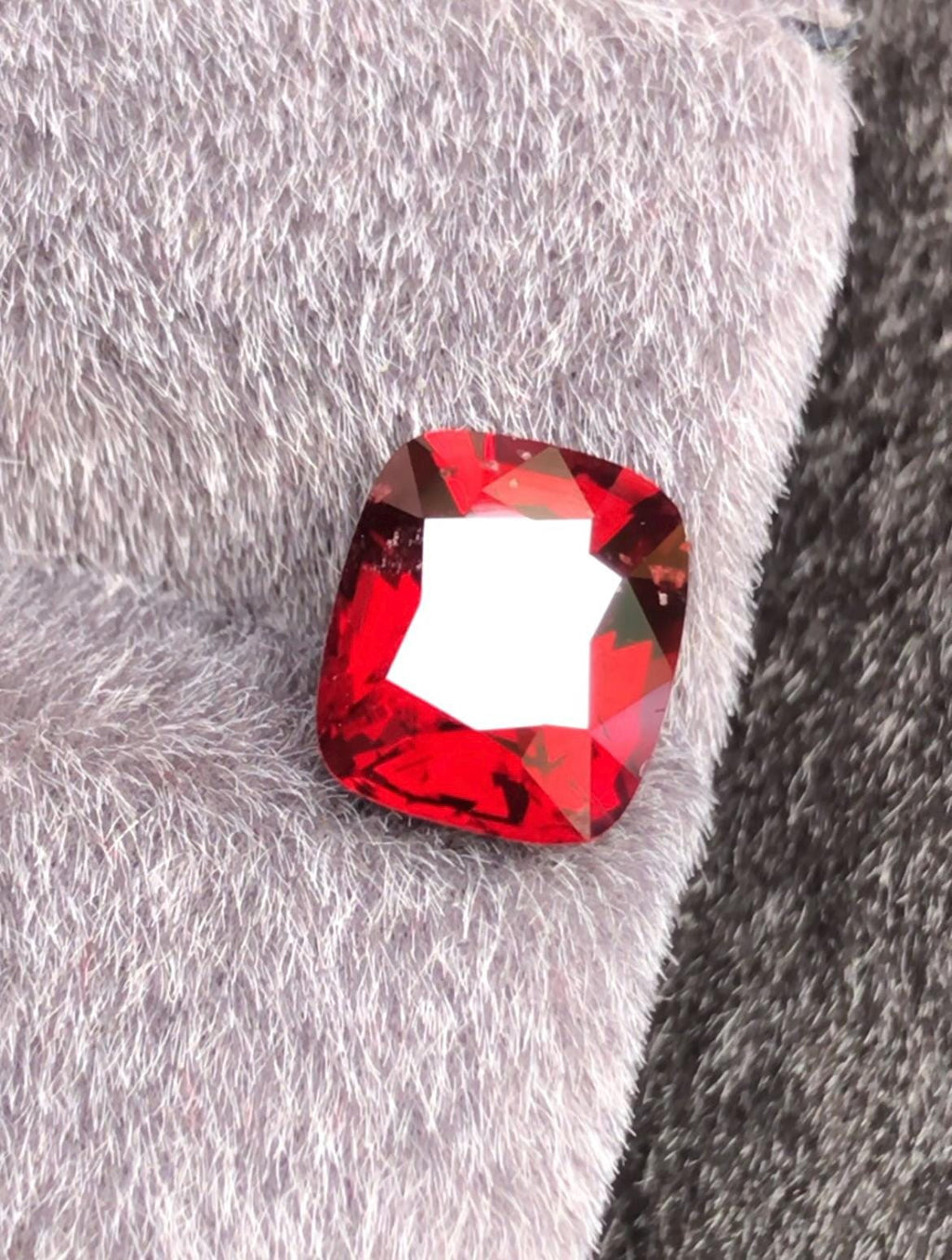 Vivid Red Spinel 3.03ct  Radiant Cushion Cut - Burma Gemstone Loose Stone