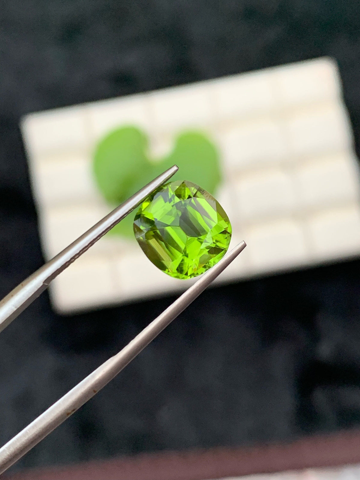 Cushion Cut Natural Peridot Gemstone: August Birthstone, 3.65 Cts