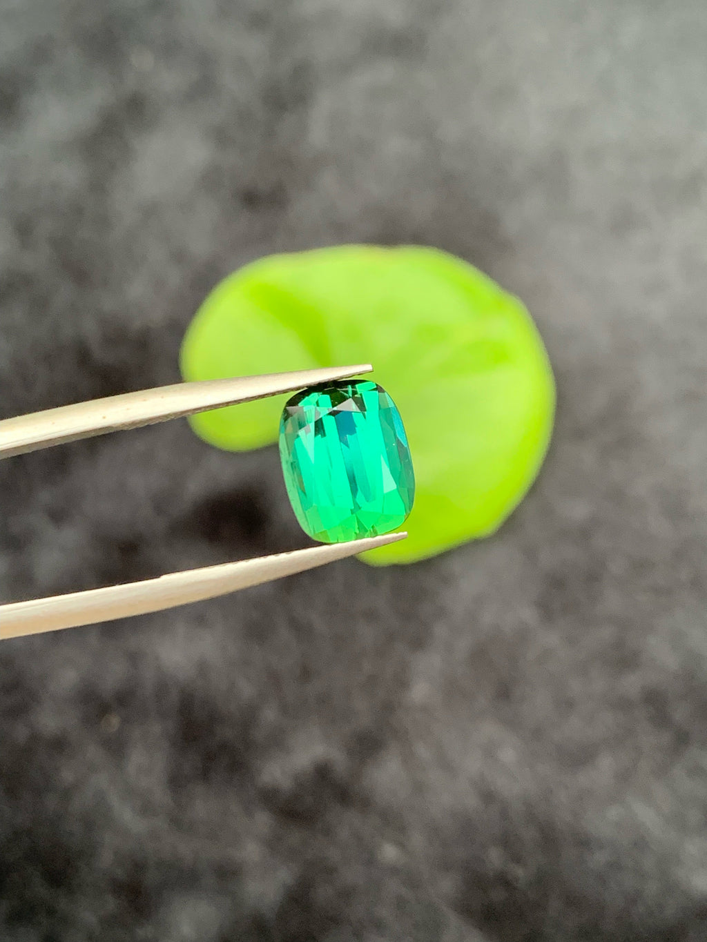 3.35 CT Bluish Green Tourmaline Gemstone: Cushion Cut, Afghanistan