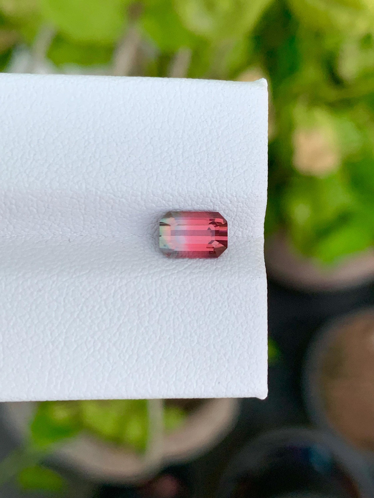 Emerald-Cut Bi-Color Tourmaline Gemstone: Pink Jewelry Stone, 1.15 CT