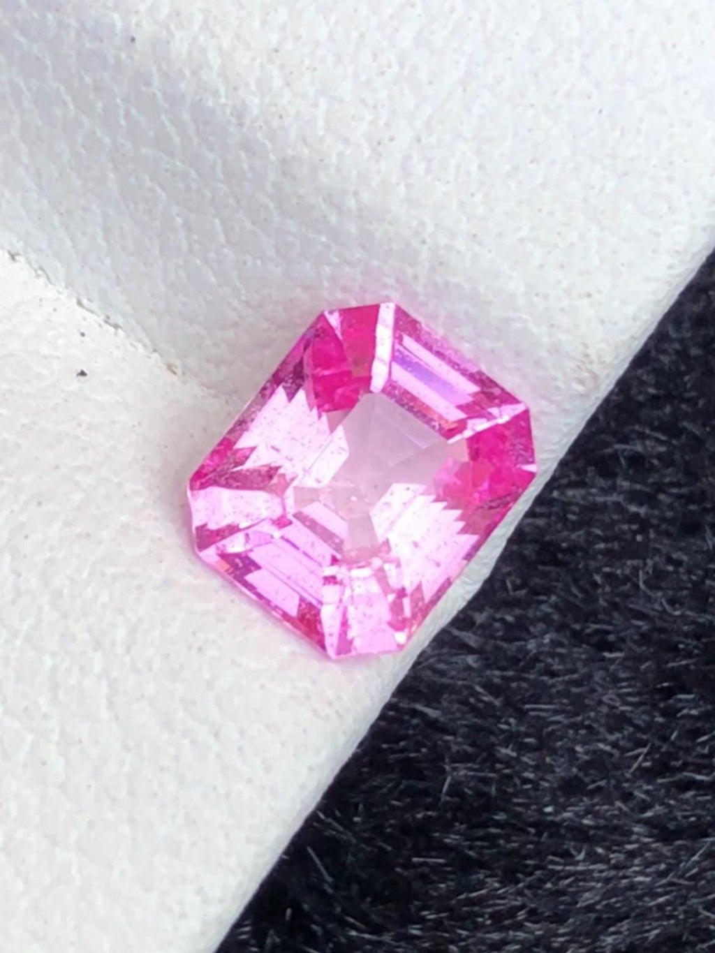Pink Sapphire 1.24 ct Asscher Cut – No Heat Pink Gem from Sri Lanka