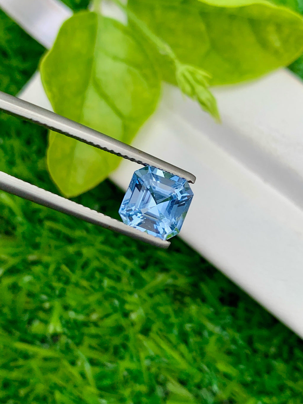 Santa Maria Aquamarine Gemstone: 2.05 Carat Asscher Cut Beryl