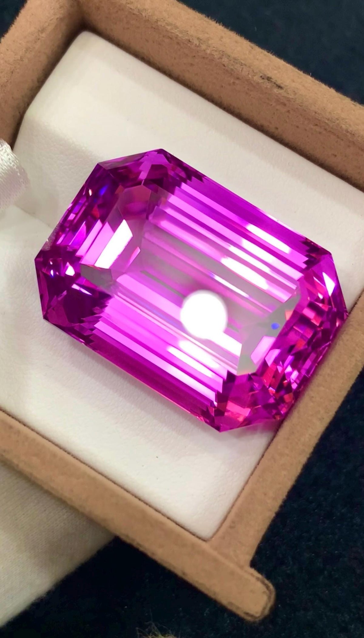 Vivid Pink Kunzite Gemstone 156.50 Carat Emerald Cut, Afghanistan