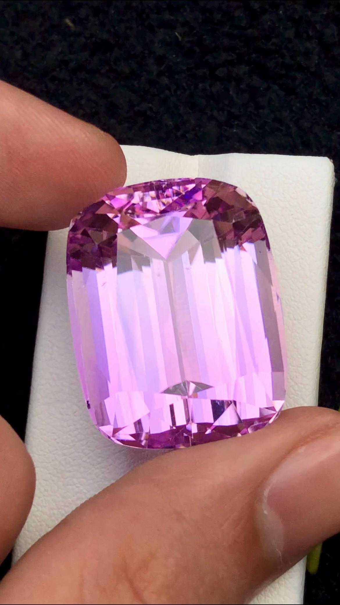 Natural Pink Kunzite Cushion Cut Gemstone – 87 Carats from Afghanistan