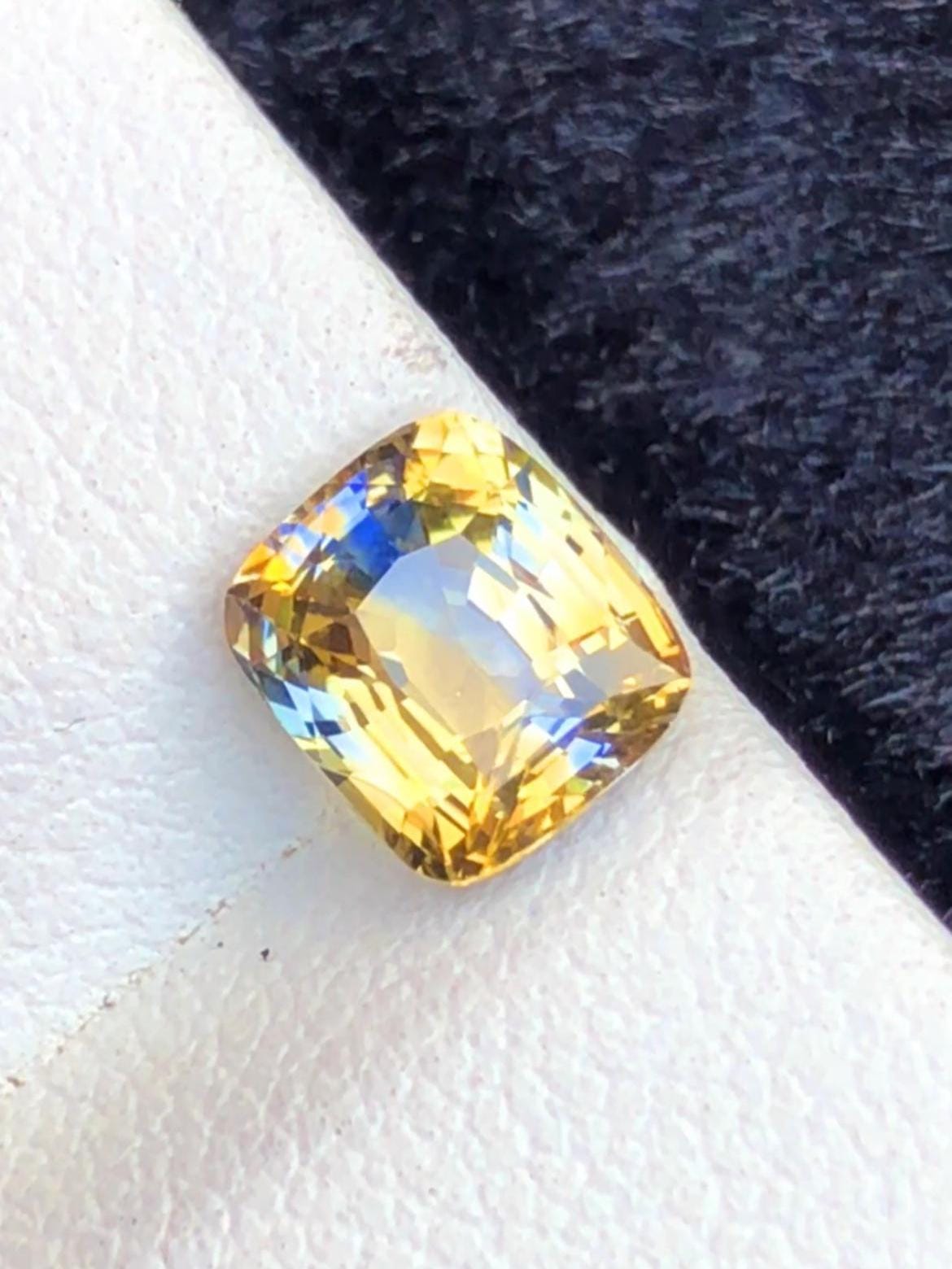 Parti Sapphire 2.01ct Cushion Cut – Bi-Color Gem from Sri Lanka (No Heat)