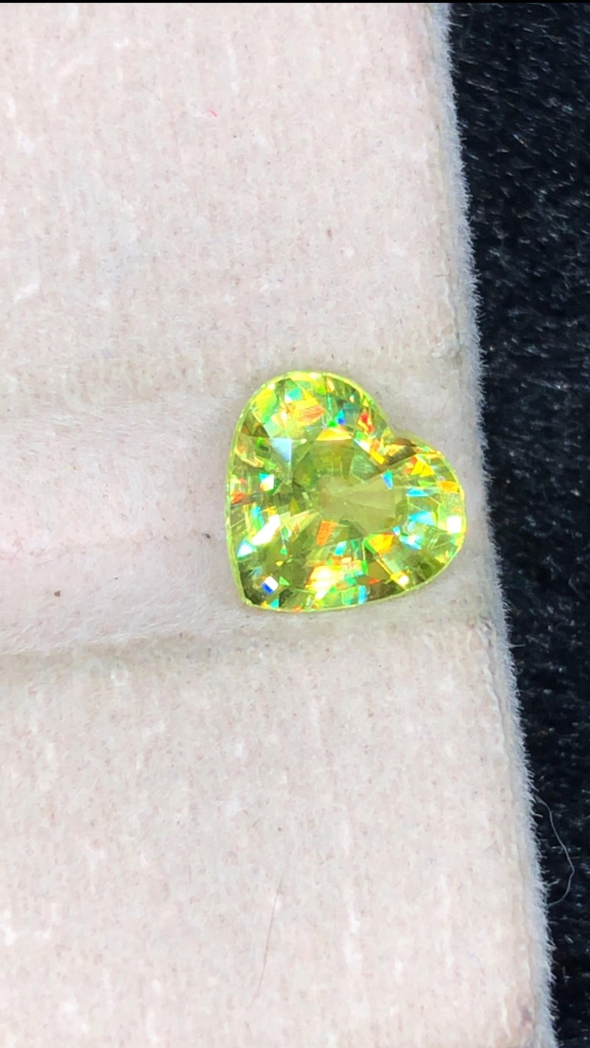 Heart Shape Green Sphene Gemstone: 1.45 ct, Pakistan Origin