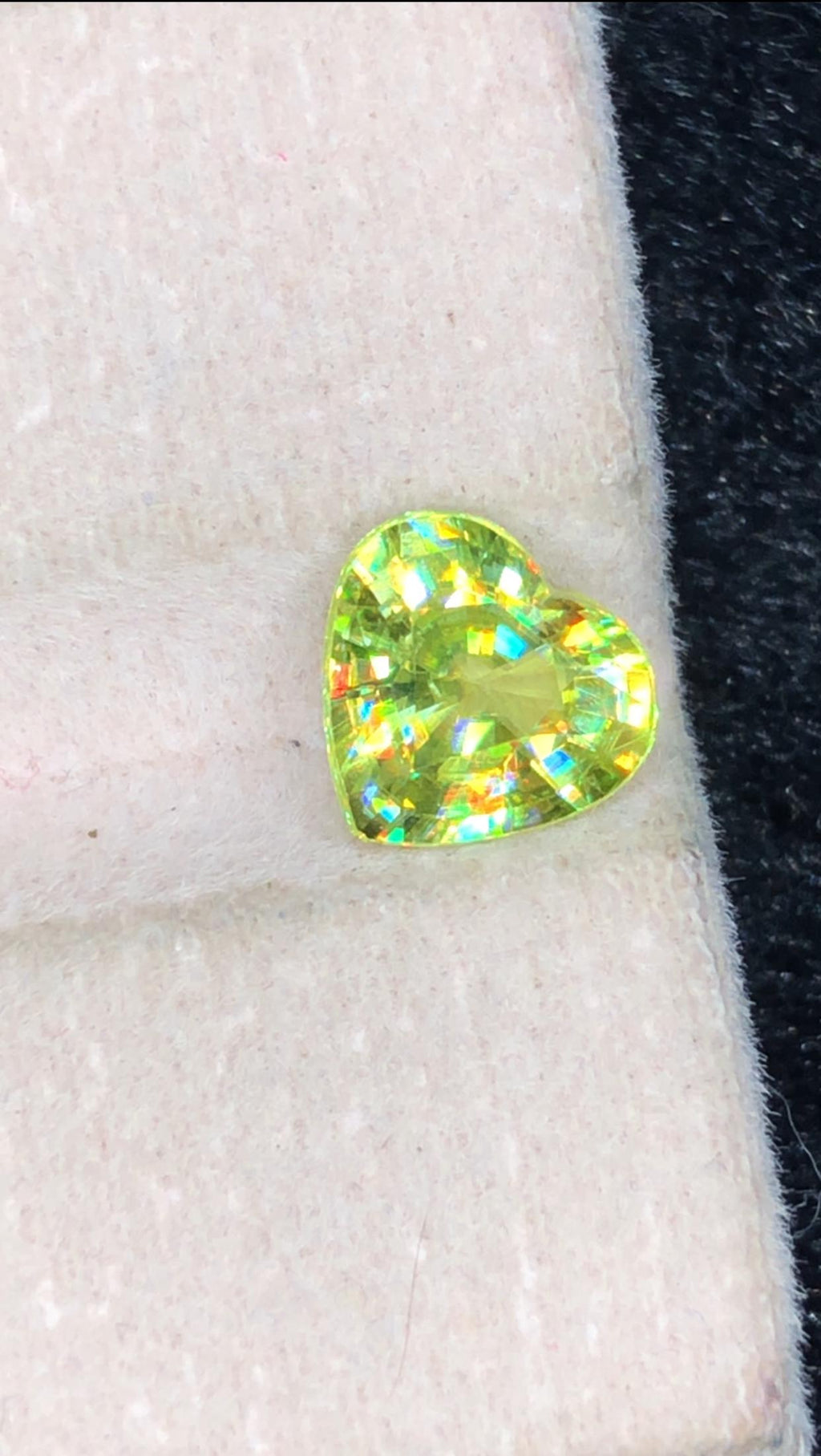 Heart Shape Green Sphene Gemstone: 1.45 ct, Pakistan Origin