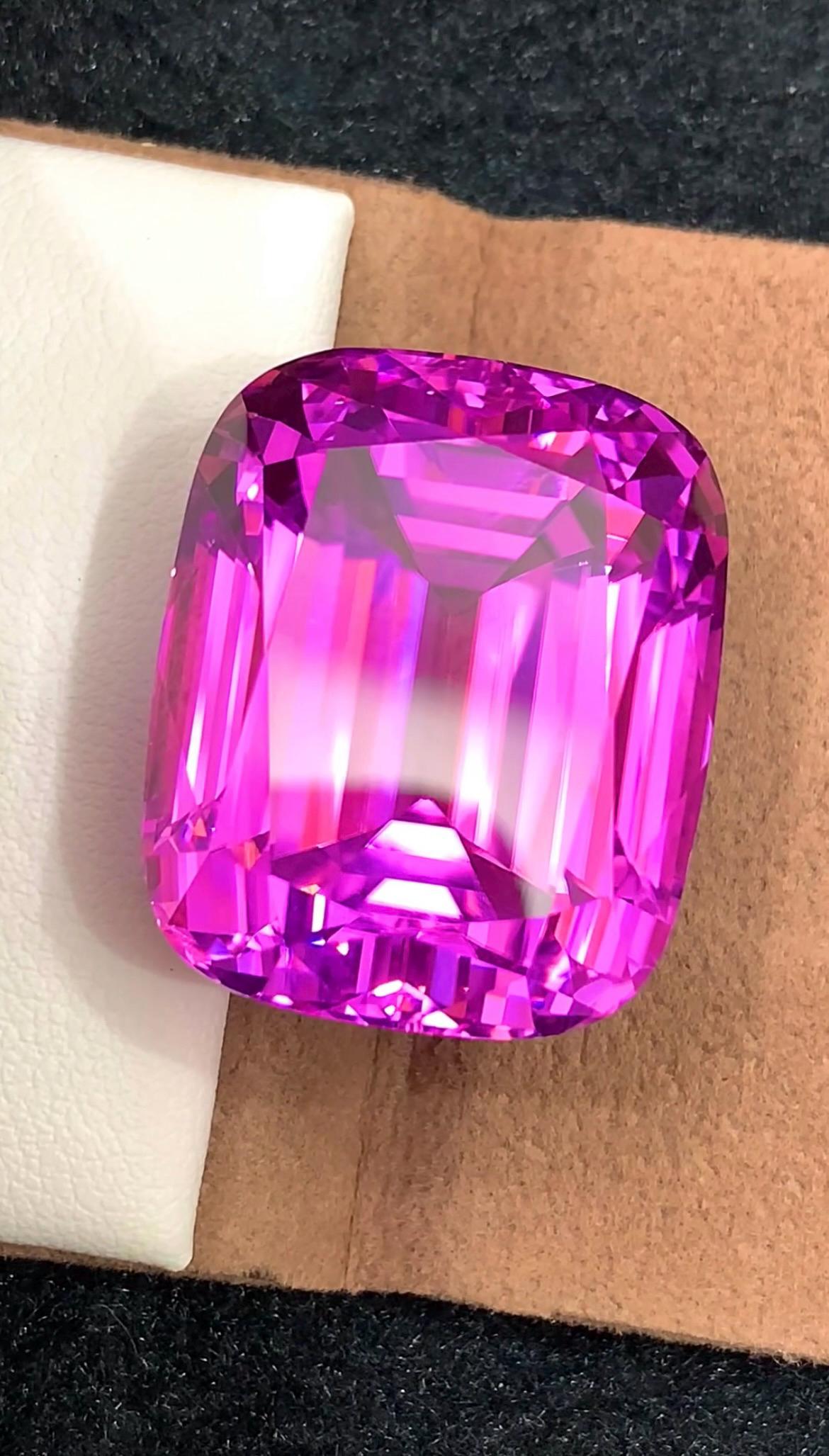 Pink Kunzite 100.60ct Cushion Cut Gem - Big Size Kunzite from Afghanistan