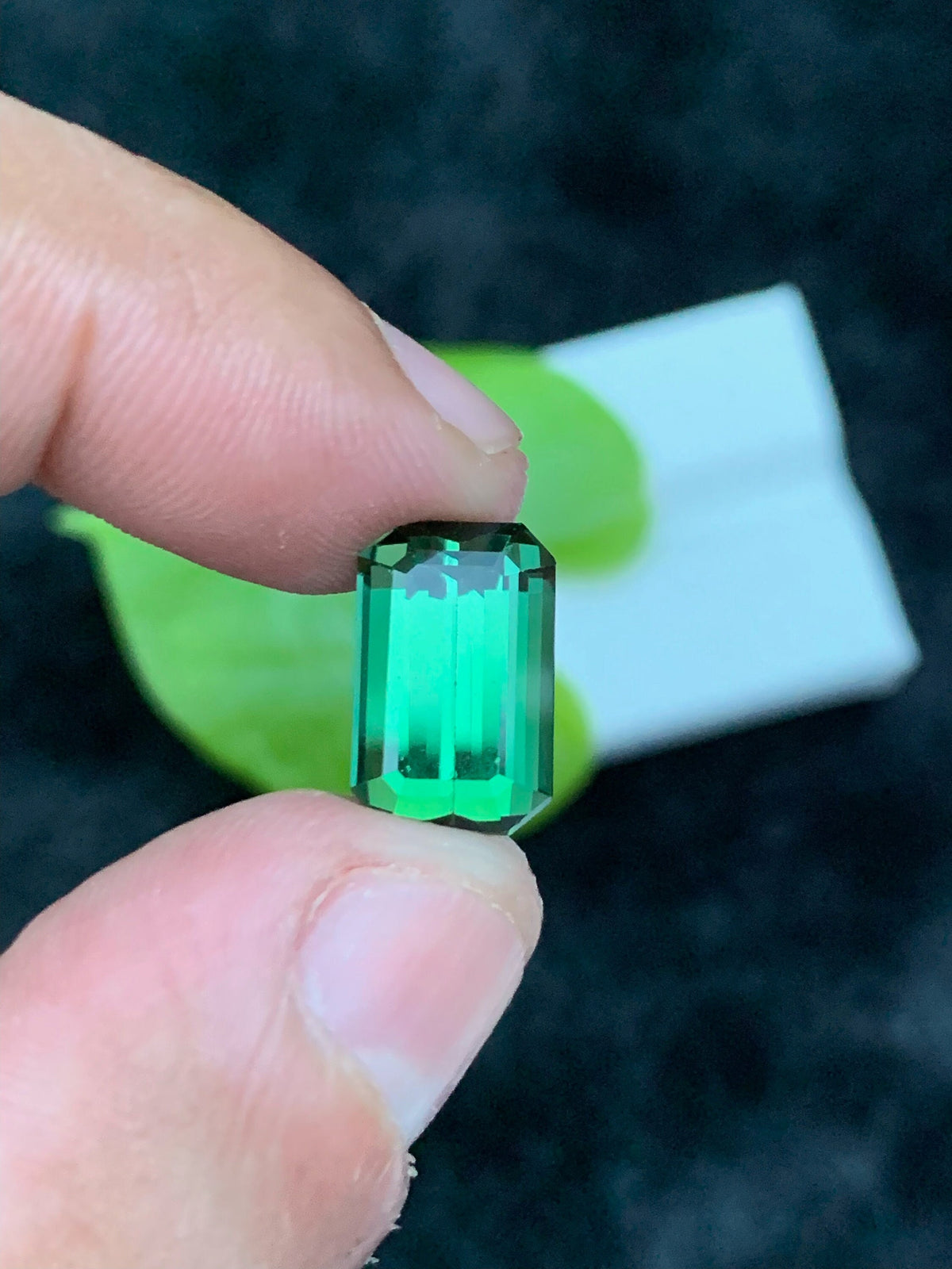Emerald Cut Bluish Green Tourmaline Gemstone: Natural Elbaite Stone, 5.90 CT