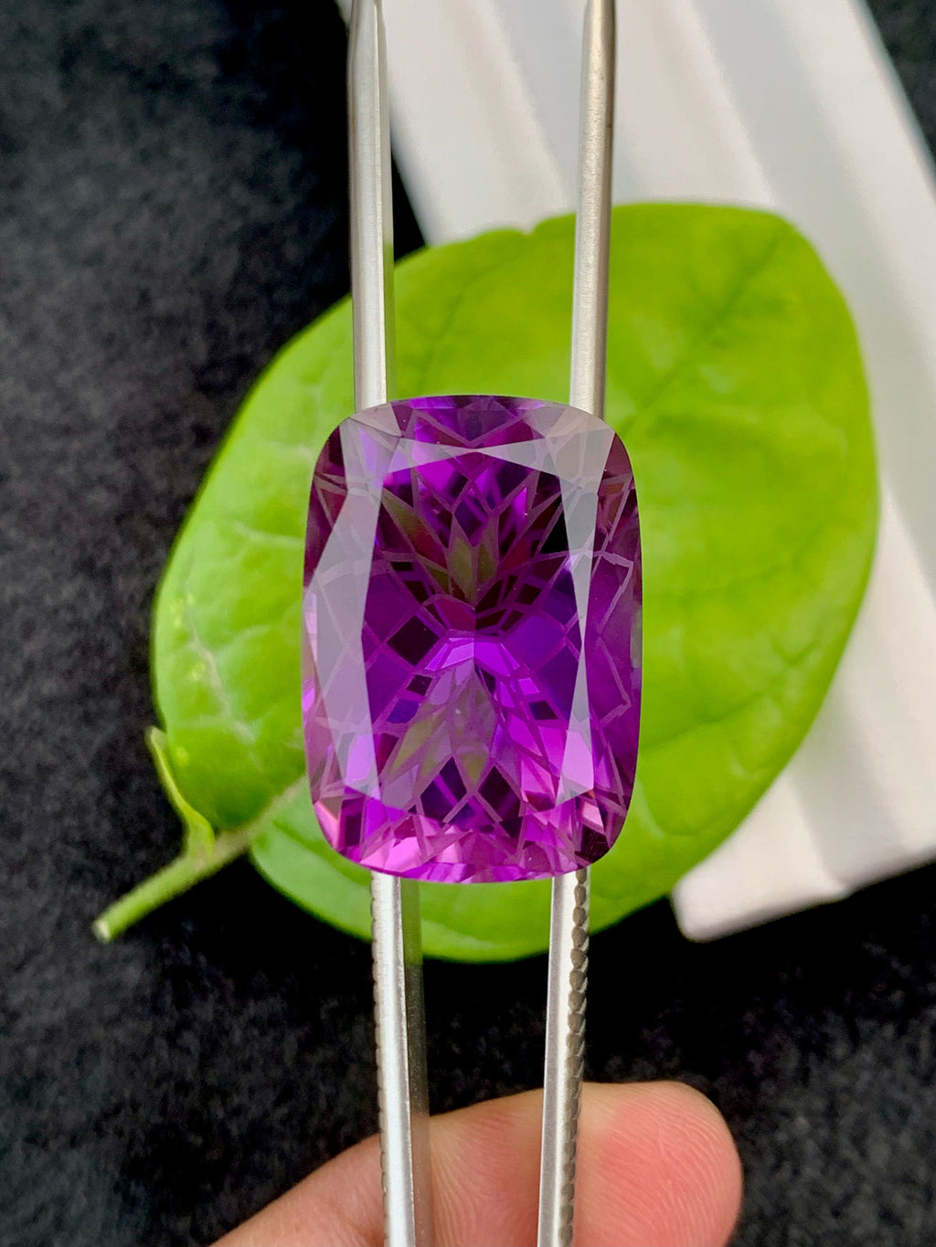 Precision Flower Cut Amethyst Loose Gemstone Big Size - 31.25 Carats