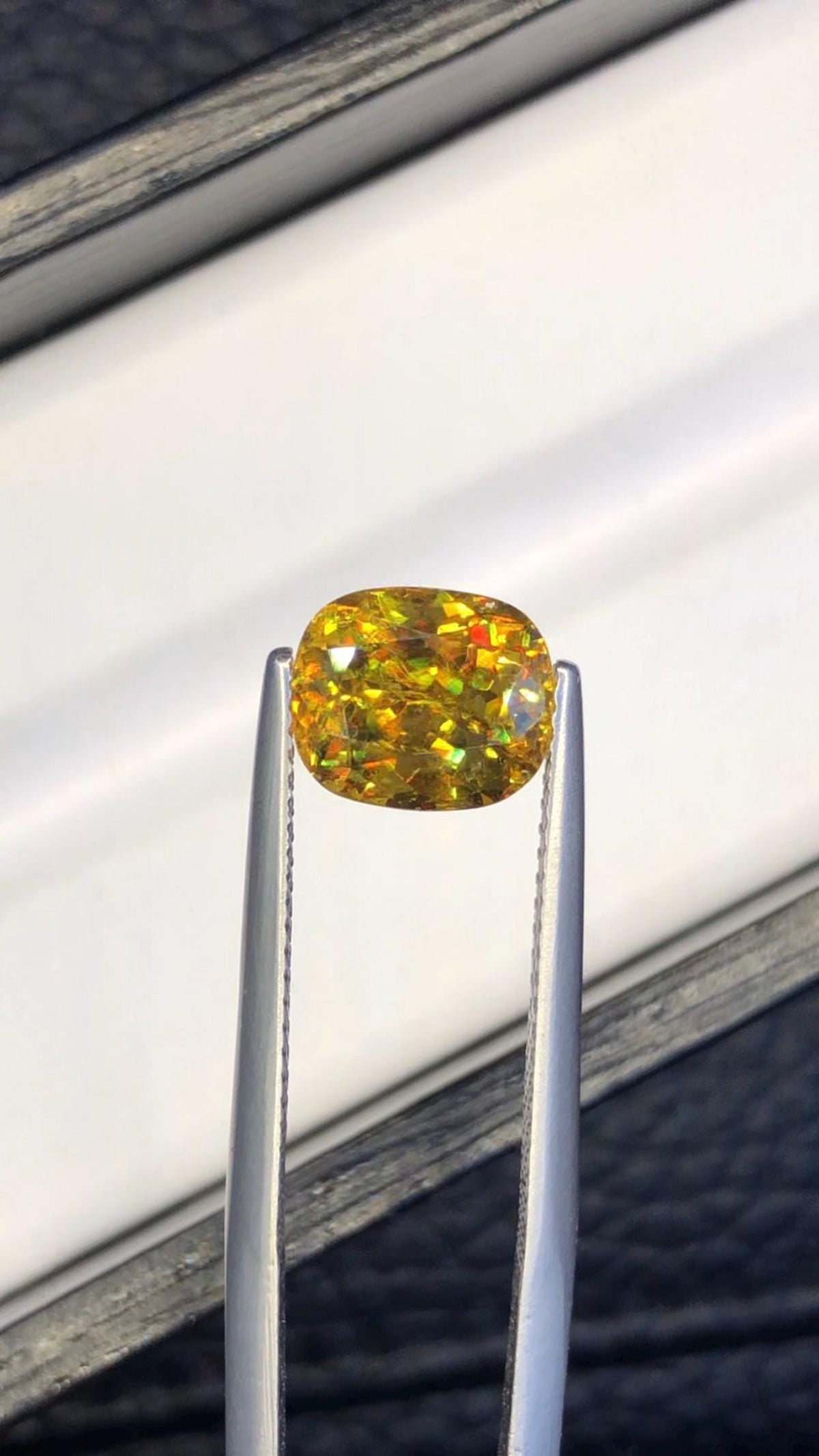 Green Sphene Gemstone: 2.90 CT Cushion Cut Jewelry Stone