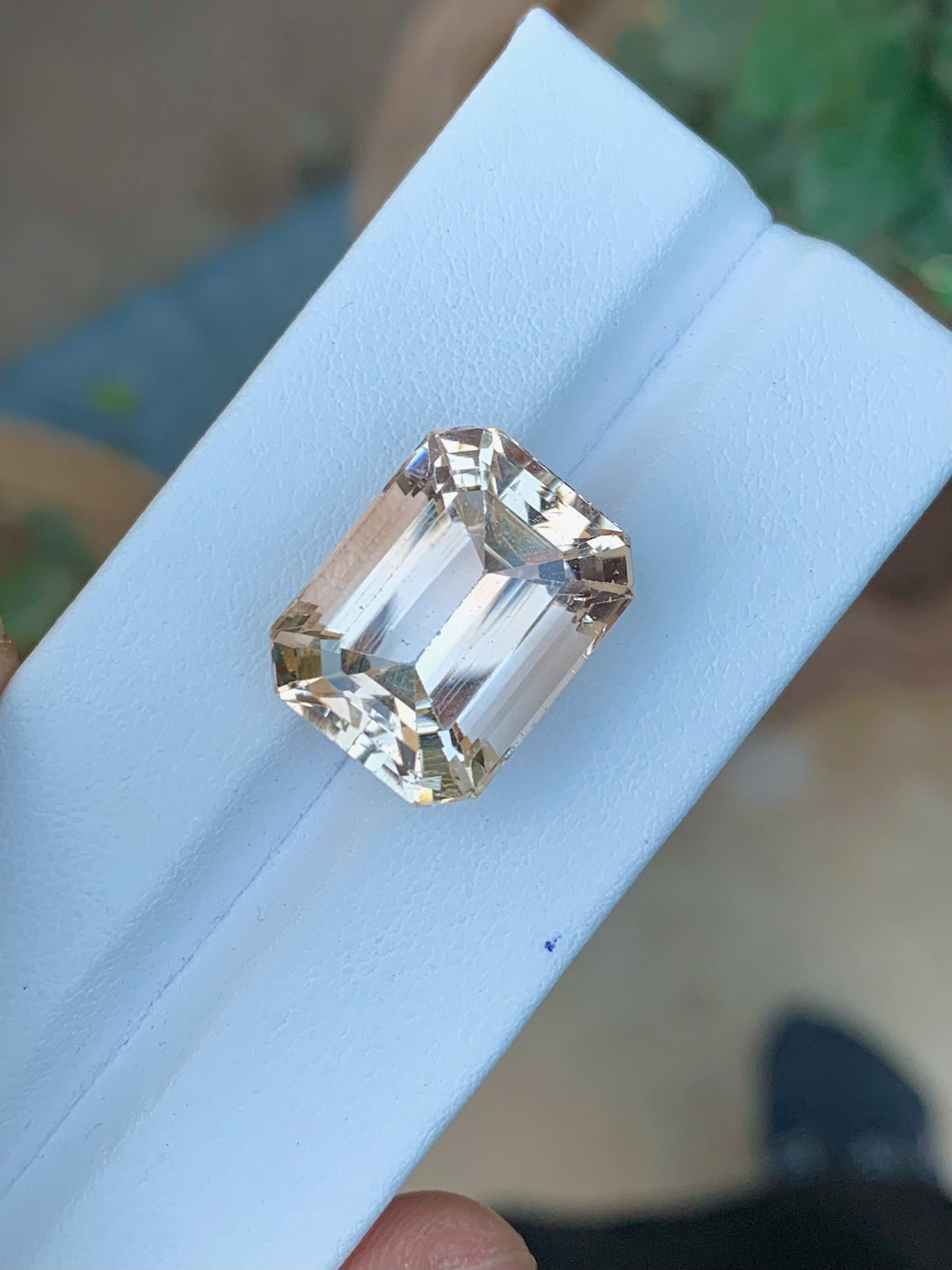 Unheated Imperial Topaz Gemstone: 24.70 CT Emerald Cut