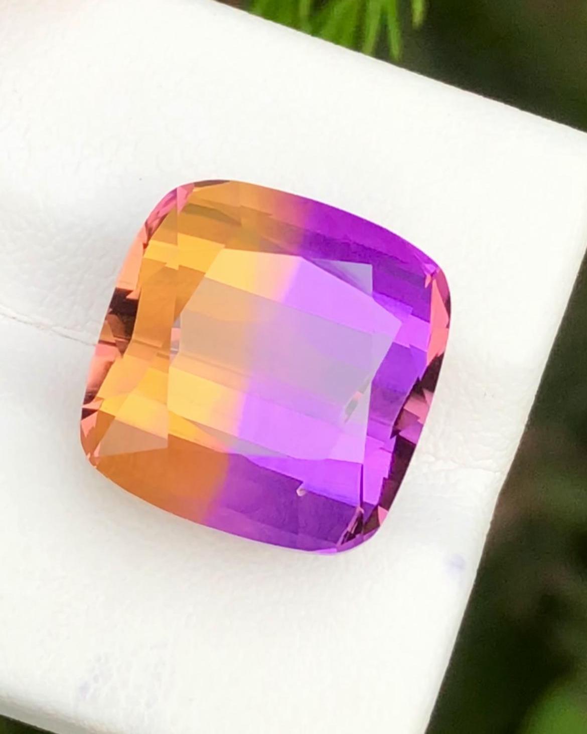 Bi-Color Ametrine 17 Ct Cushion Cut – Gemstone from Brazil