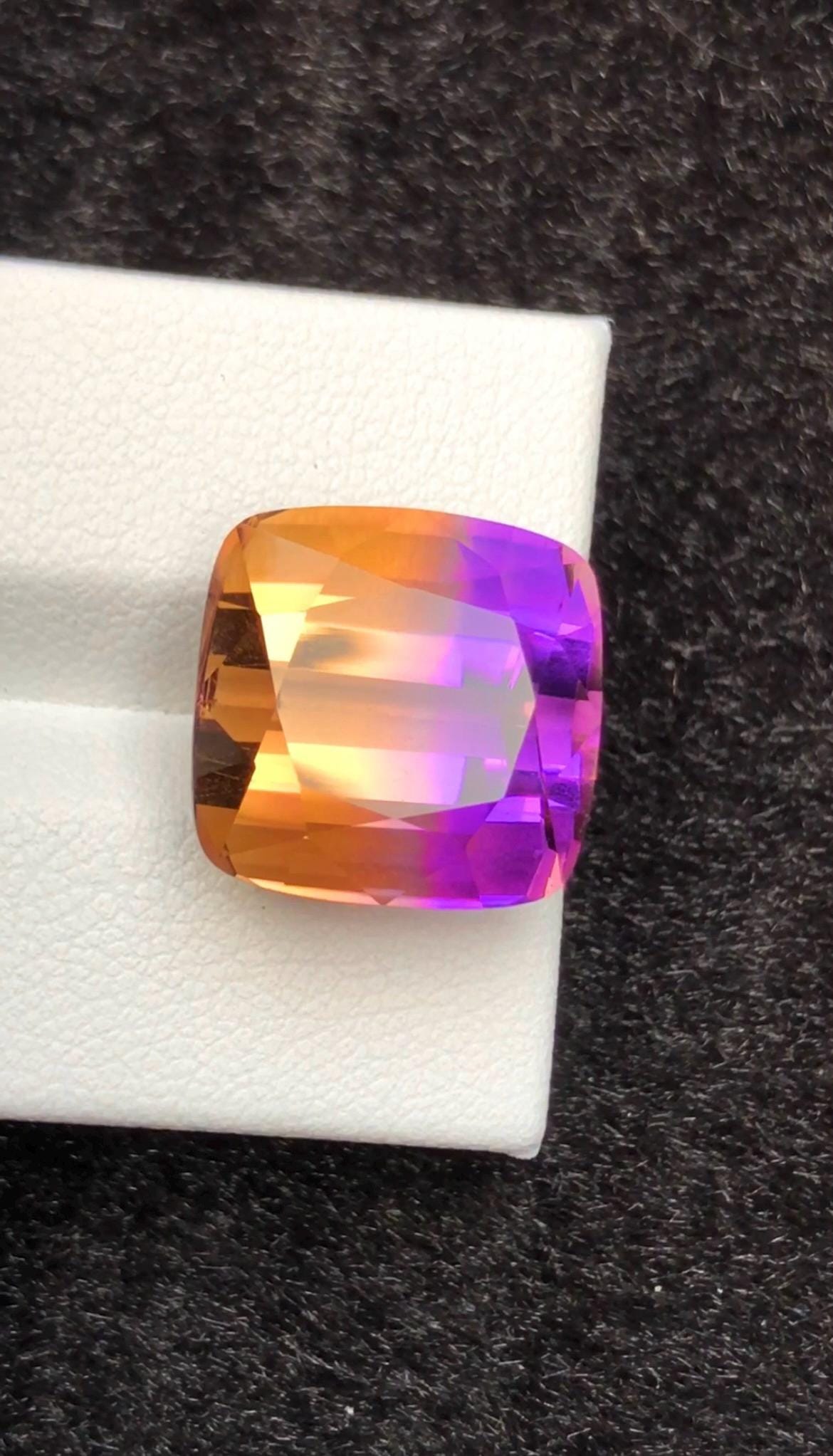 Bi-Color Ametrine 17.25ct Cushion Cut – Gemstone from Brazil