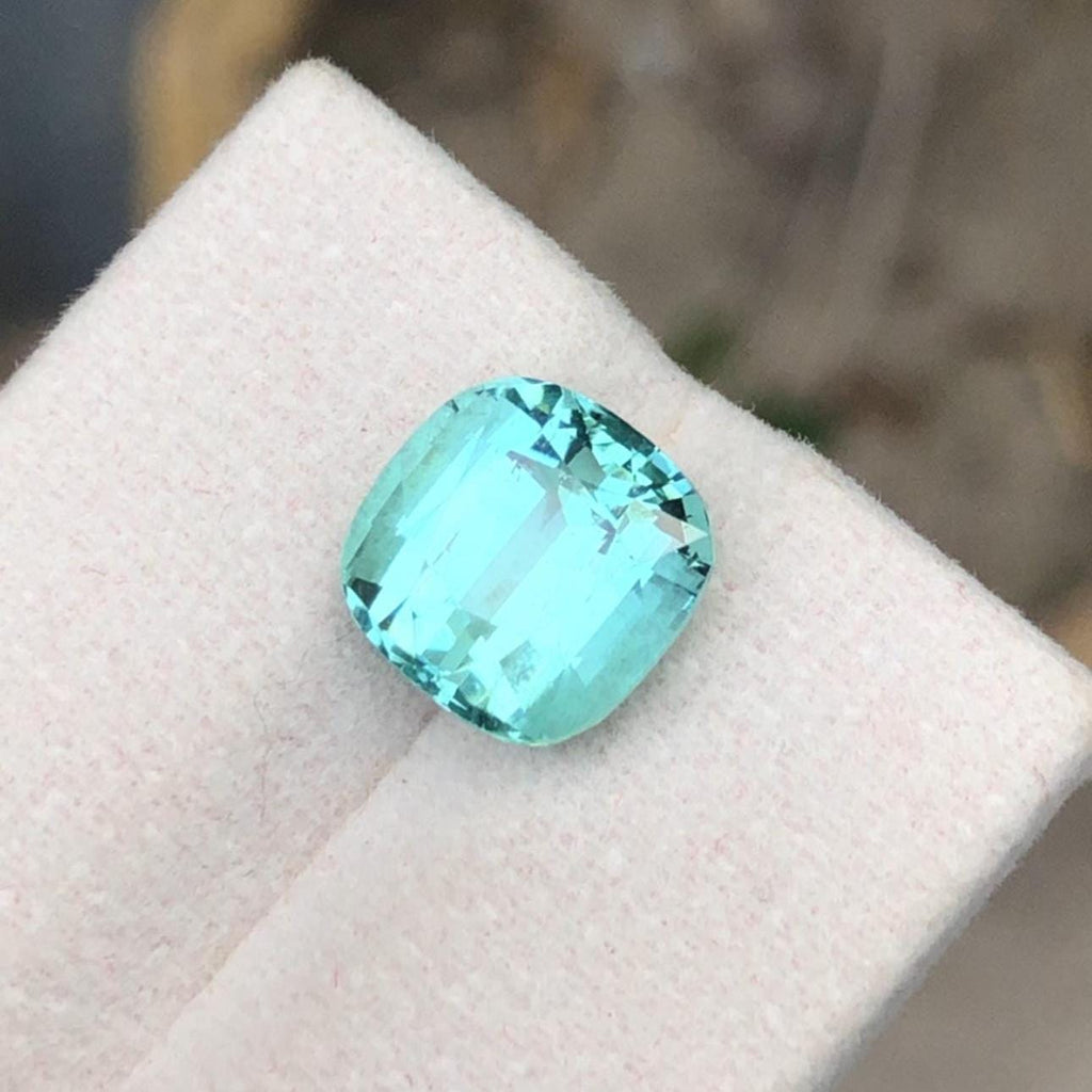 Lagoon Tourmaline 5.50ct Cushion Cut Loose Gemstone from Nuristan Afghanistan