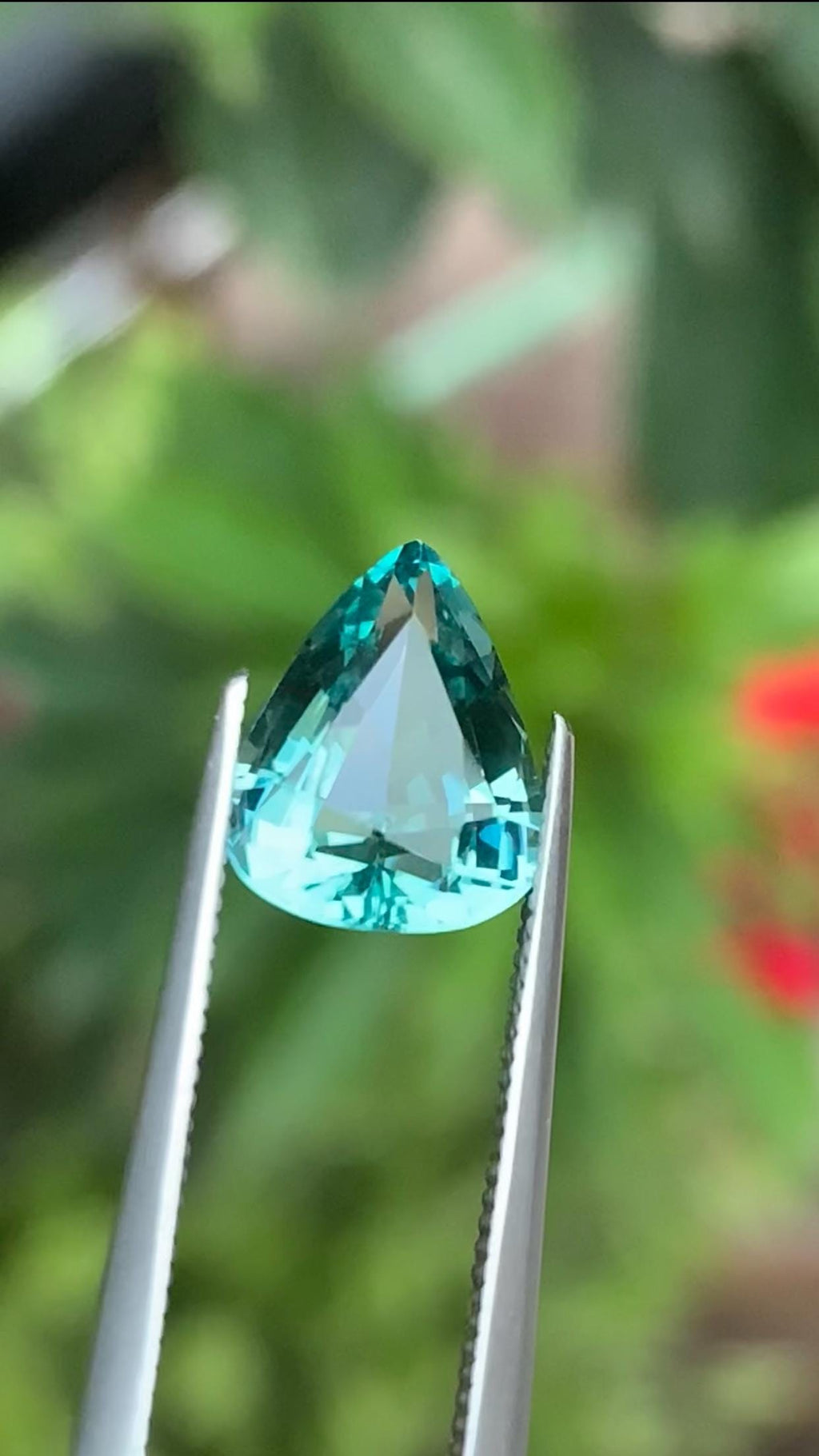 Natural 2.50 Carat Pear Cut Lagoon Tourmaline Gemstone from Afghanistan