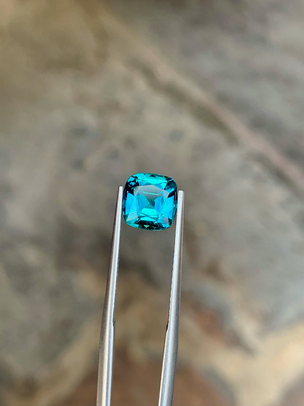 Ink Blue Tourmaline Gemstone: Natural Cushion Cut, 1.70 Cts