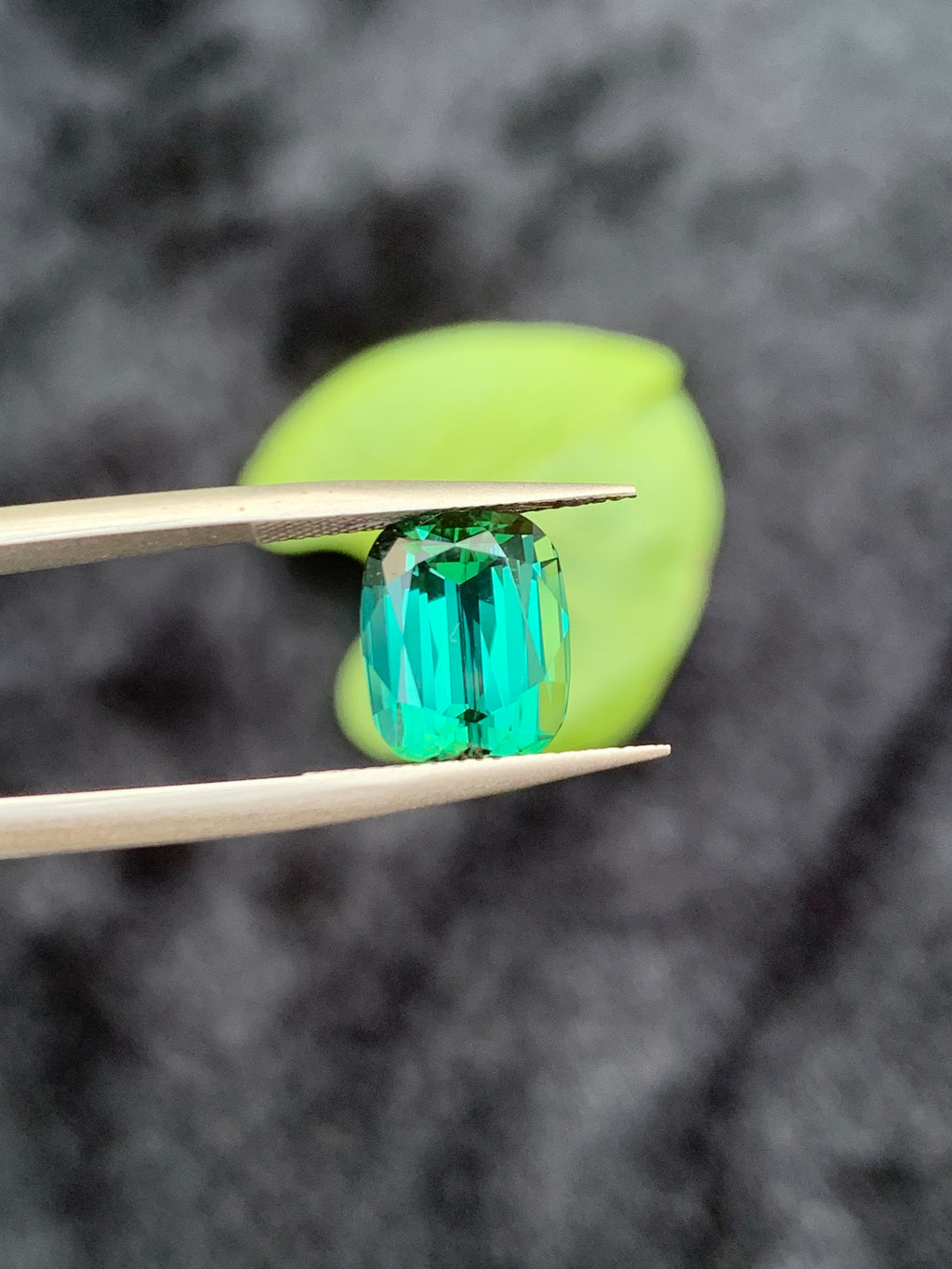Bluish Green Tourmaline Gemstone: 4.60 CT Faceted Long Cushion Cut
