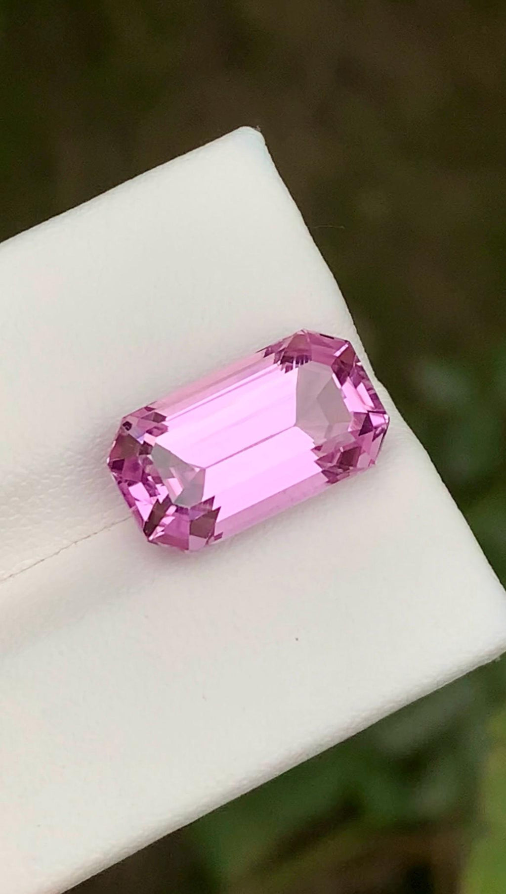 Pink Kunzite Gemstone: 8.05CT Faceted Emerald Cut From Nuristan Afghanistan