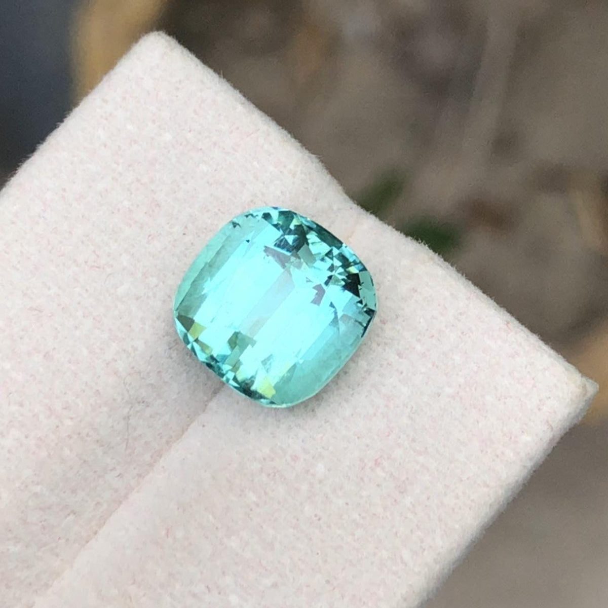 Lagoon Tourmaline 5.50ct Cushion Cut Loose Gemstone from Nuristan Afghanistan