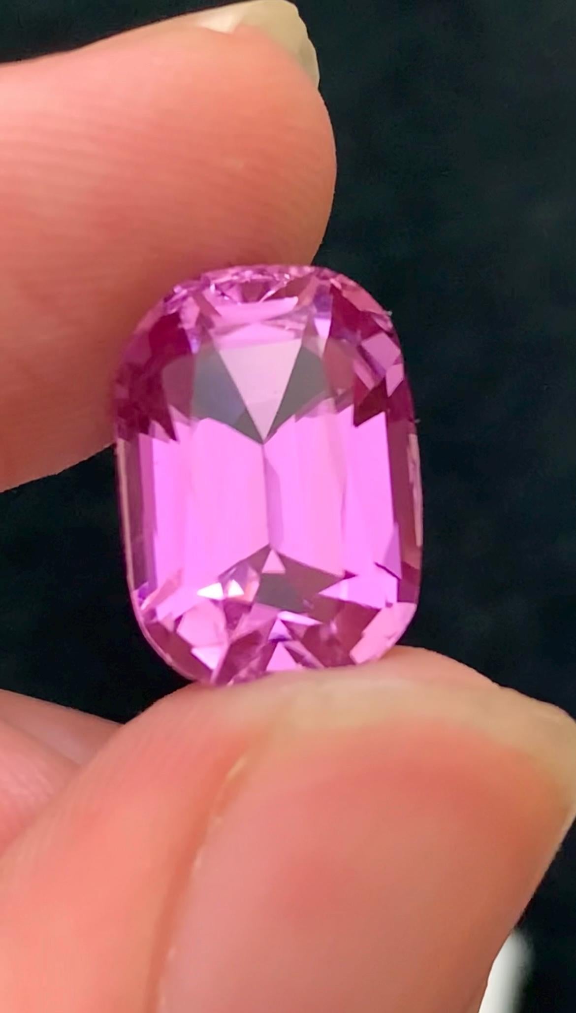 Pink Kunzite 8.15ct Cushion Cut Gemstone from Afghanistan