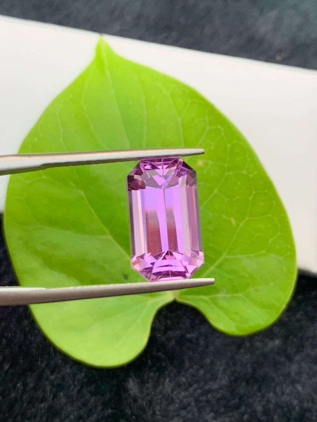 Deep Pink Kunzite Gemstone: Faceted Emerald Cut, 7.70 CT