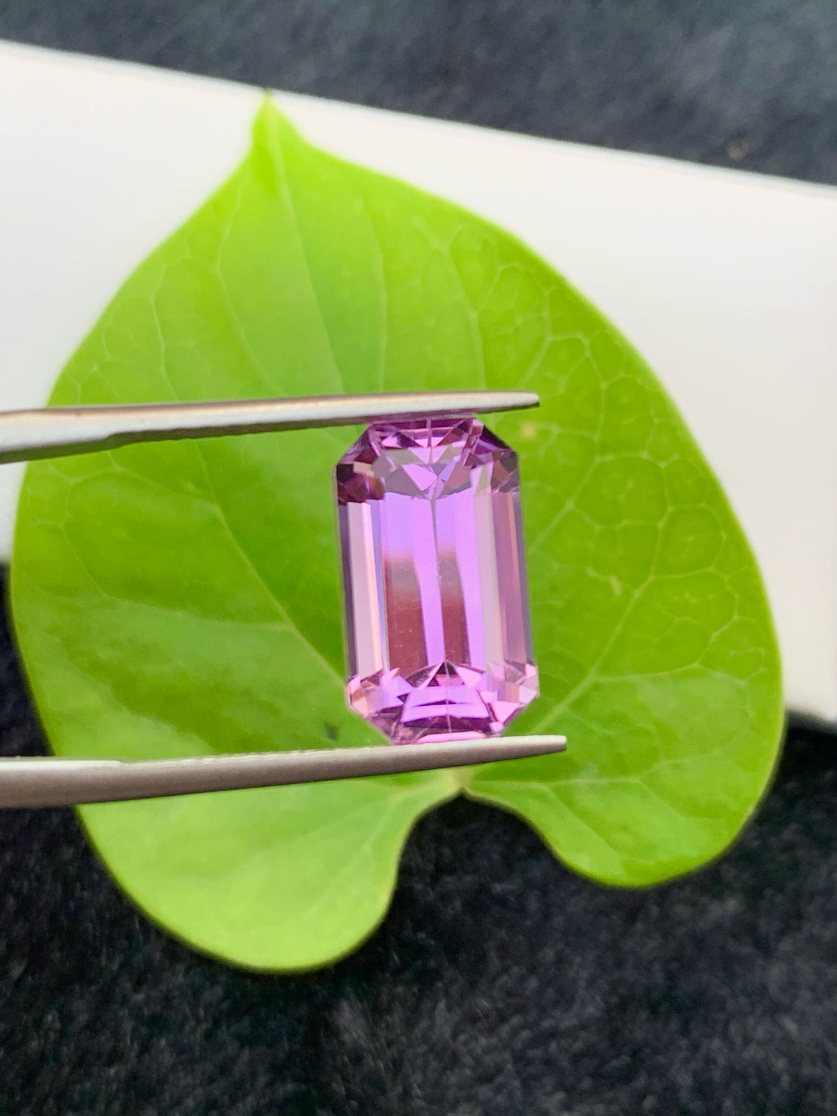Deep Pink Kunzite Gemstone: Faceted Emerald Cut, 7.70 CT