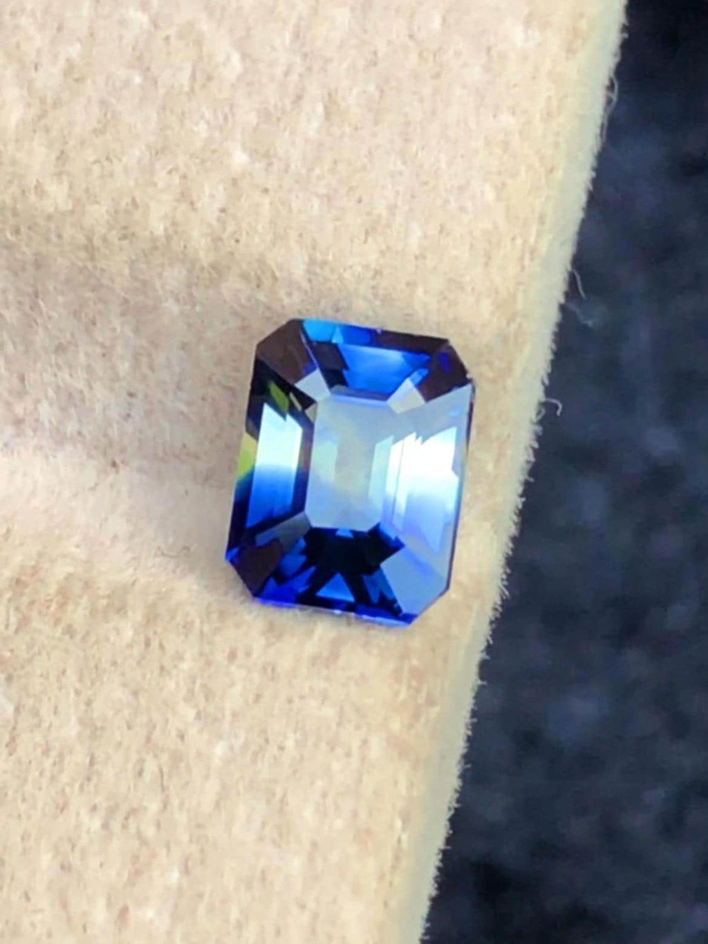 Parti Sapphire 1.14ct Emerald Cut – Bi-Color Gem from Sri Lanka