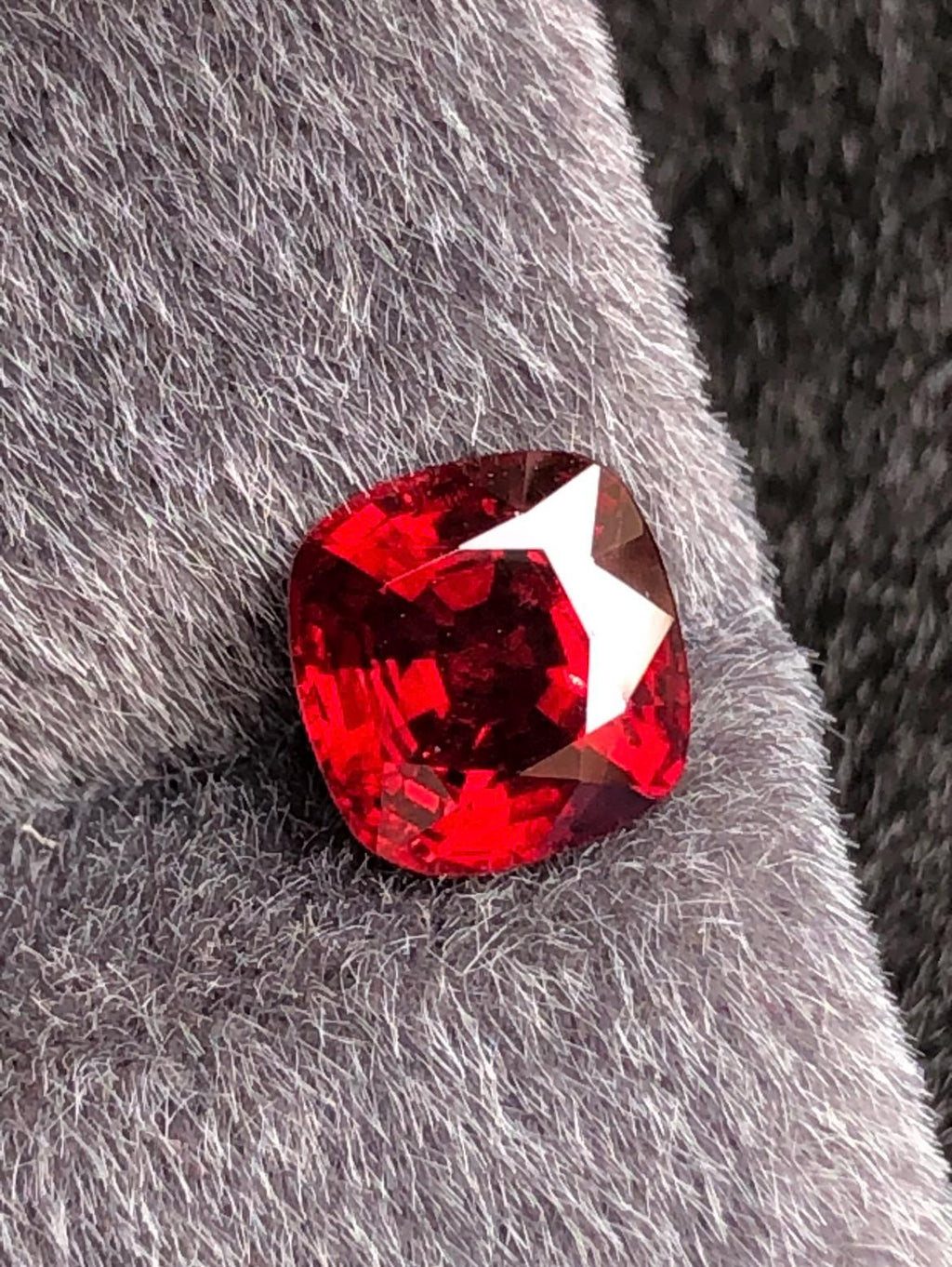 Vivid Red Spinel 1.81 carat Cushion Cut – Burma Gemstone