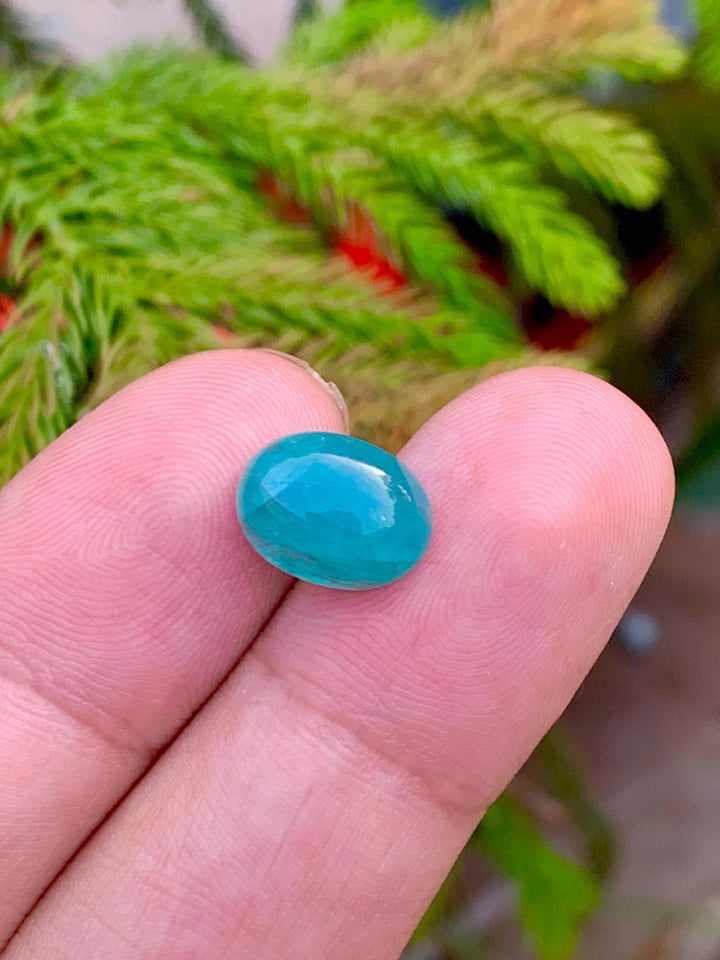 Grandidierite Gemstone Cabochon: Bluish Green, Rare Madagascar Stone, 4.55 CT