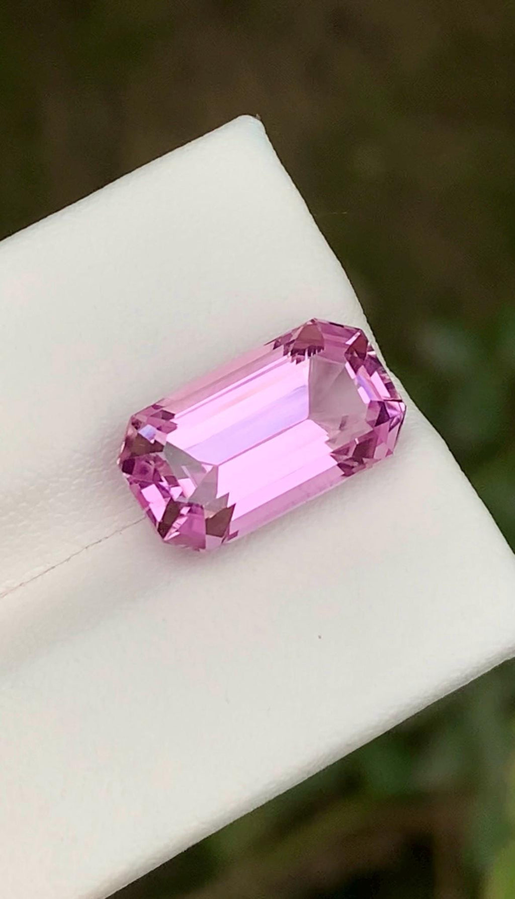 Pink Kunzite Gemstone: 8.05CT Faceted Emerald Cut From Nuristan Afghanistan