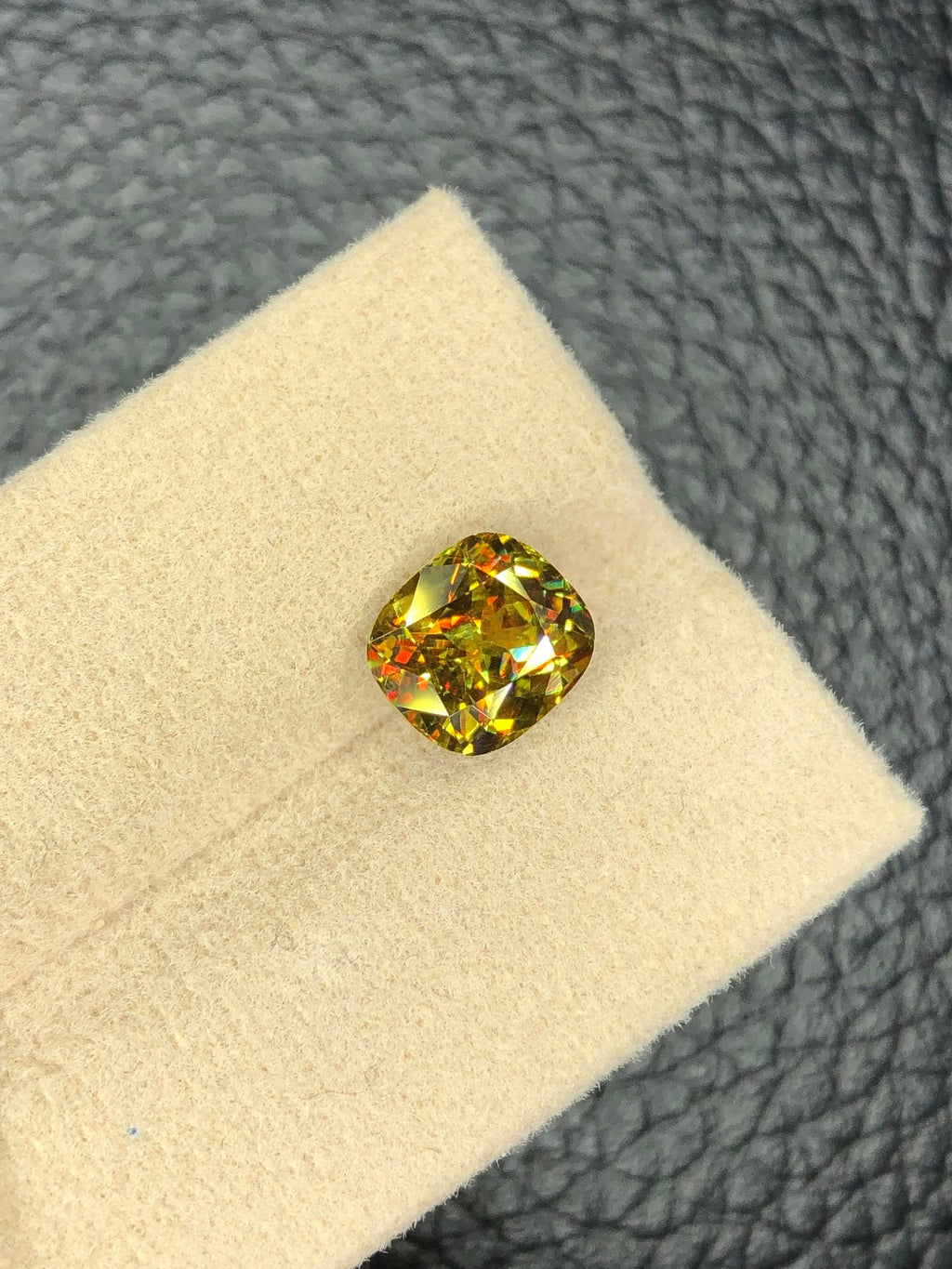 Green Sphene Gemstone: 2.45 CT Cushion Cut Jewelry Stone