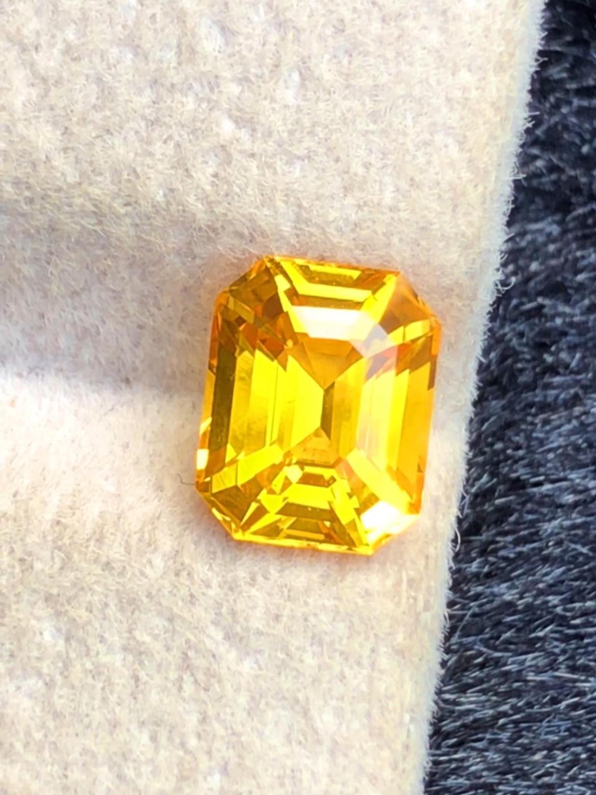 Yellow Sapphire 1.56ct Emerald Cut – Vibrant Gem from Sri Lanka