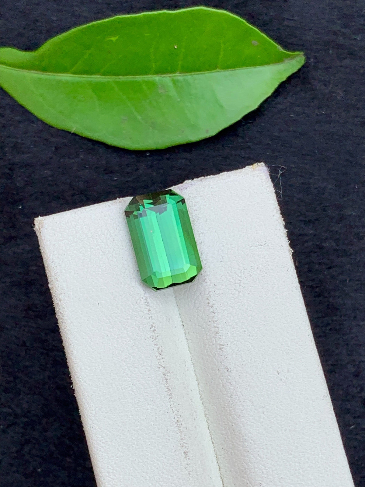 Emerald Cut Bluish Green Tourmaline Gemstone, 3.57 CT