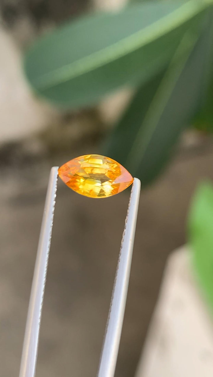 1.90 Carat Orange Sapphire: Marquise Cut Loose Gemstone from Sri Lanka