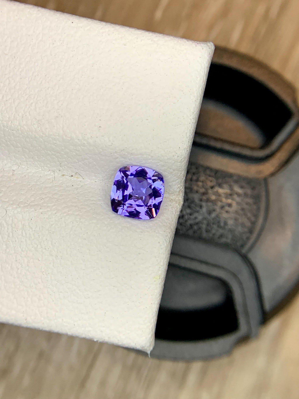 Certified 0.83 Carat Cushion Cut Tanzanite: Violet-Blue Loose Gemstone