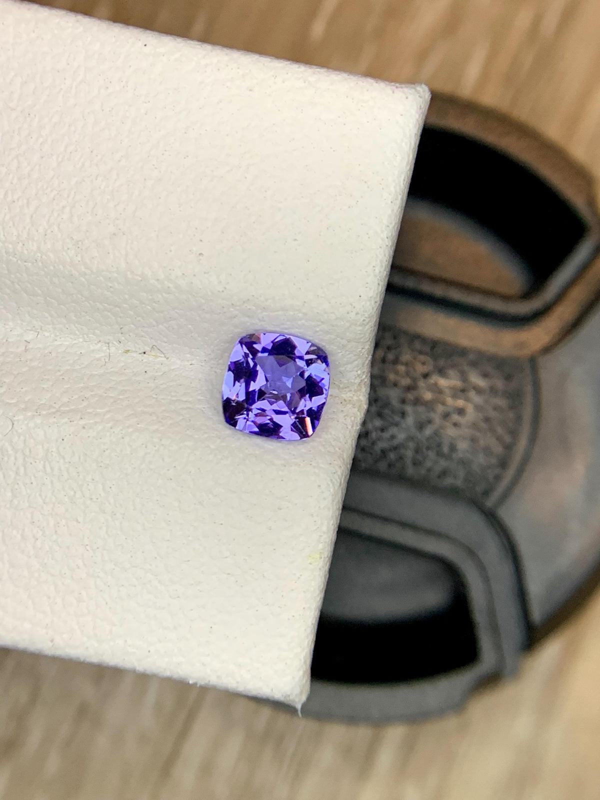 Certified 0.83 Carat Cushion Cut Tanzanite: Violet-Blue Loose Gemstone
