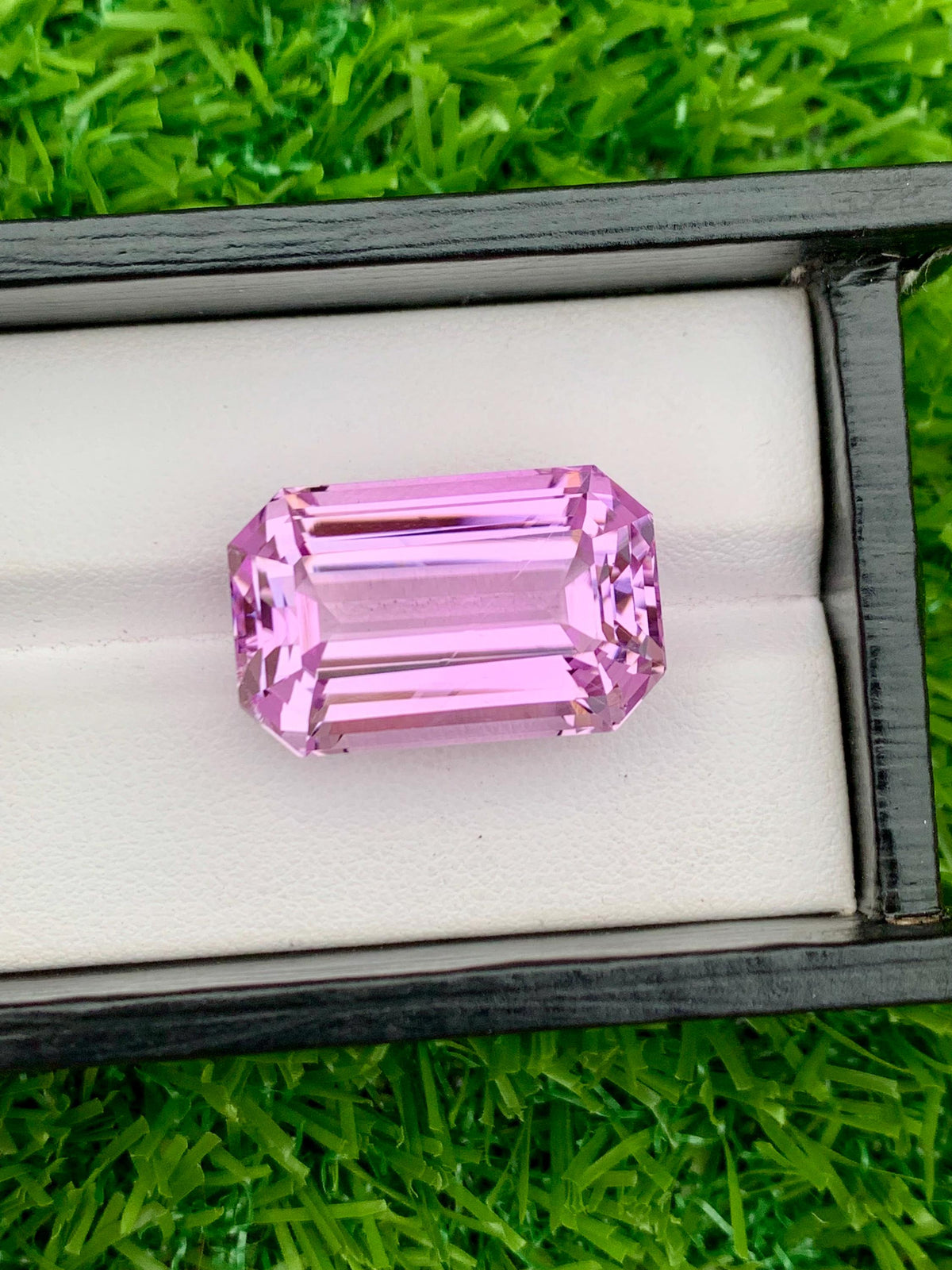 37.10 Carat Deep Pink Kunzite Gemstone: Emerald Cut, VSS Clarity