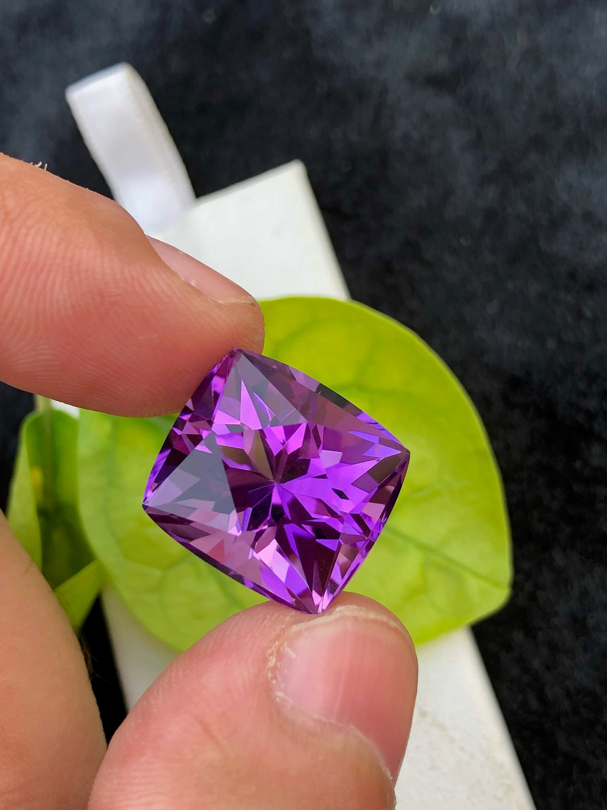 Fancy Cut Natural Amethyst Gemstone: Purple Ring Stone, 17.30 CT
