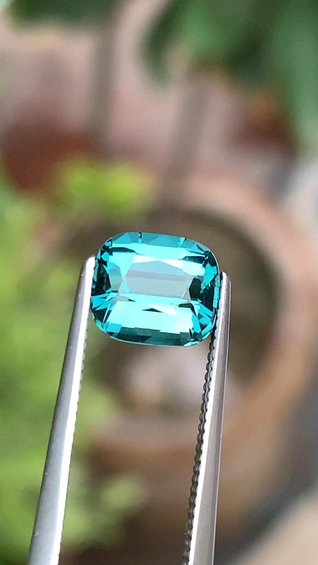 1.95 Carat Neon Blue Tourmaline Gemstone | Cushion Cut Natural Loose Stone from Afghanistan