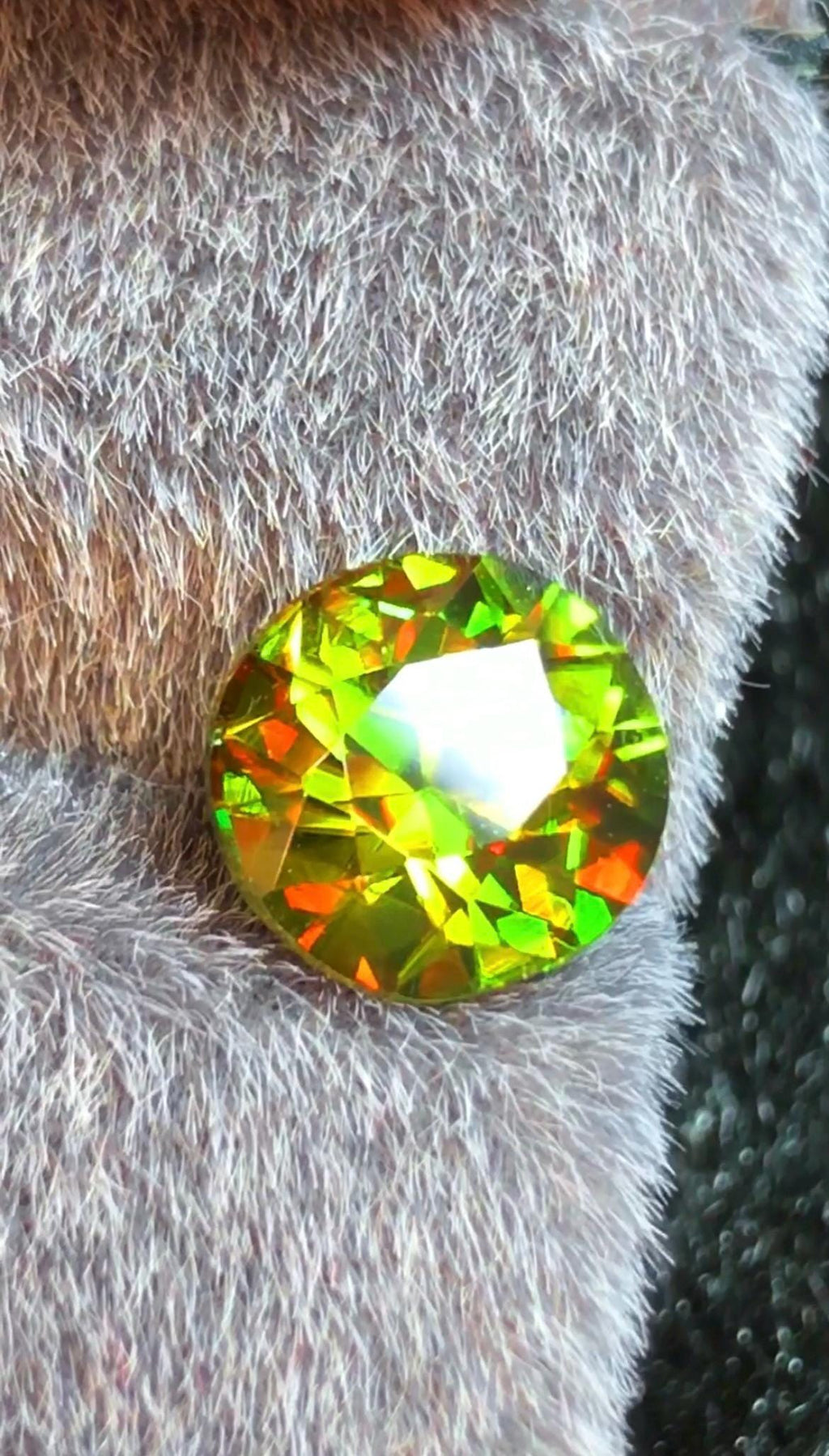 Green Sphene 2.35 ct Round Cut Green Gemstone from Skardu Pakistan