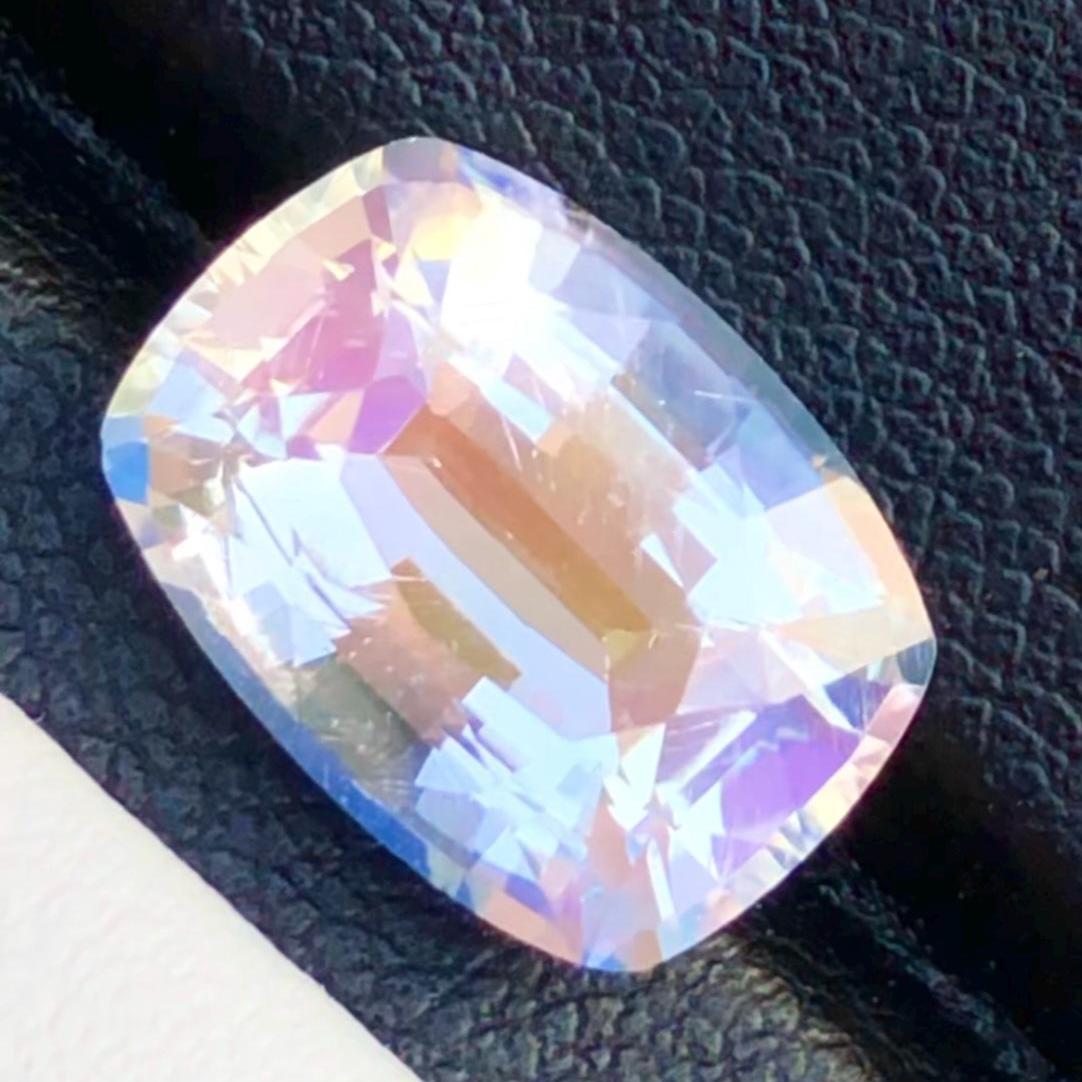 Rainbow Moonstone 5.50 Carat Cushion Cut 13x9mm Gemstone from Madagascar