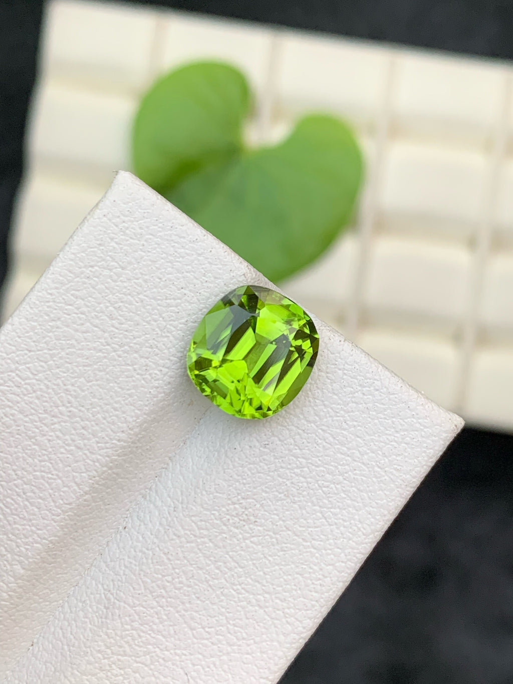 Cushion Cut Natural Peridot Gemstone: August Birthstone, 3.65 Cts