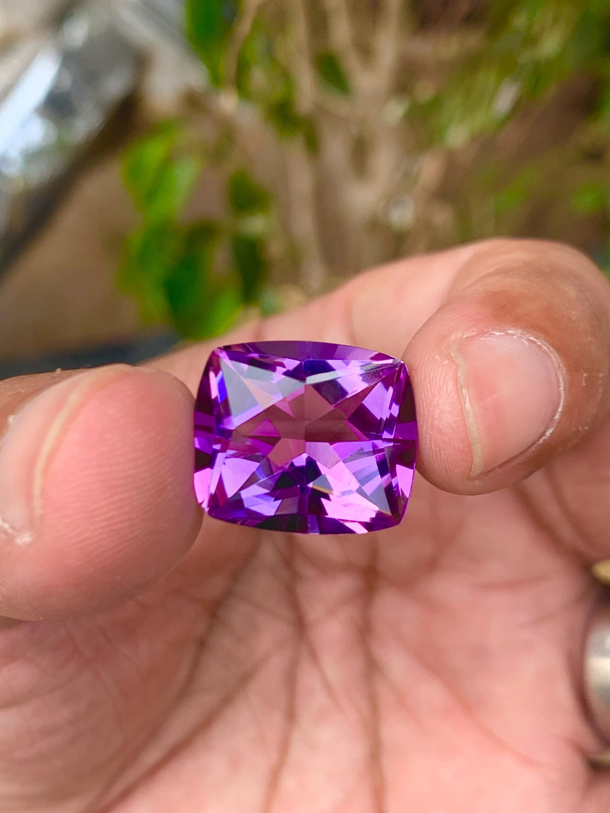 Amethyst 13.40 Carat Fancy Cut Gemstone from Brazil – Vivid Purple Loose Stone