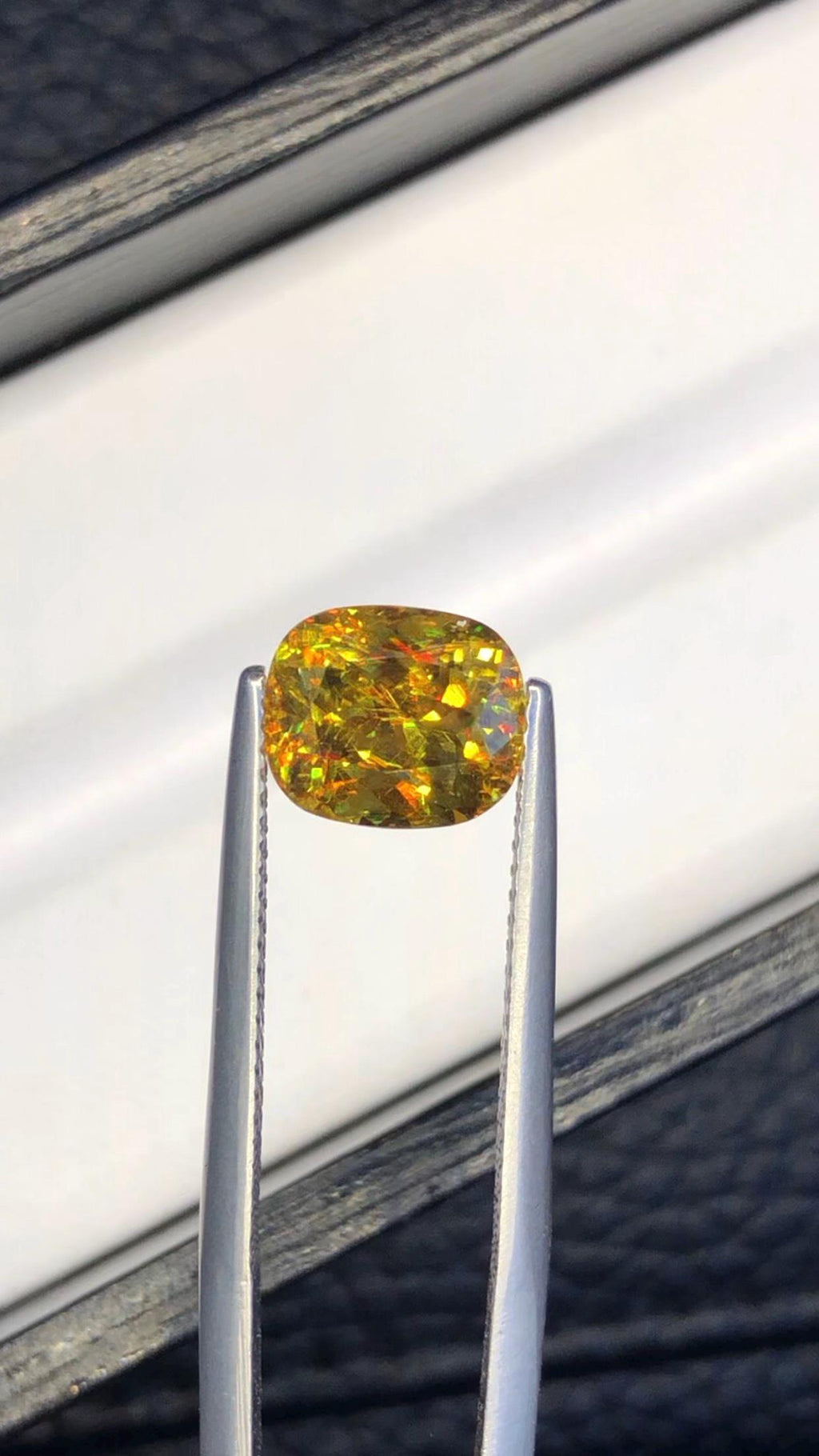 Green Sphene Gemstone: 2.90 CT Cushion Cut Jewelry Stone