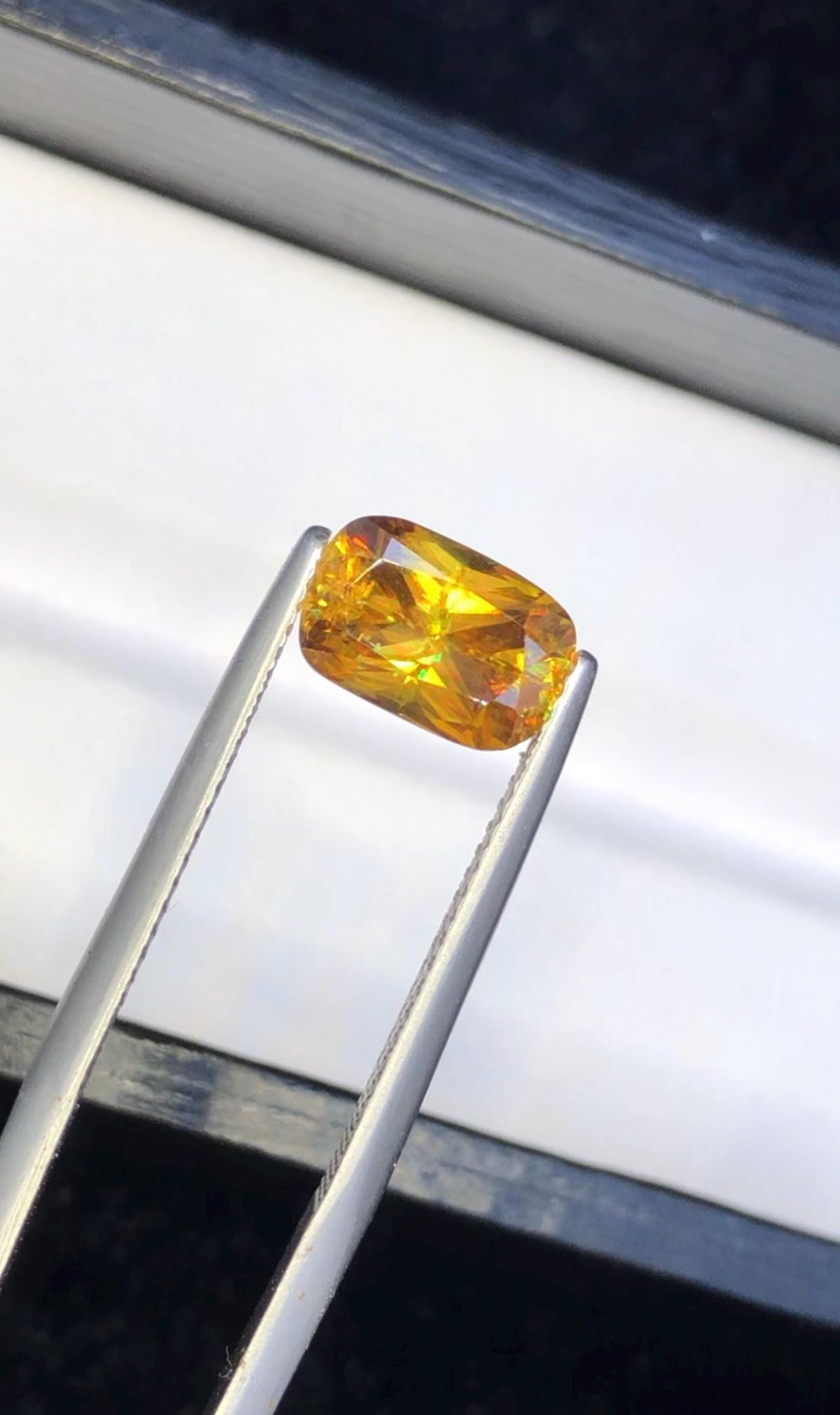 Natural Sphene Gemstone: 2.15 ct Greenish Yellow Cushion Cut